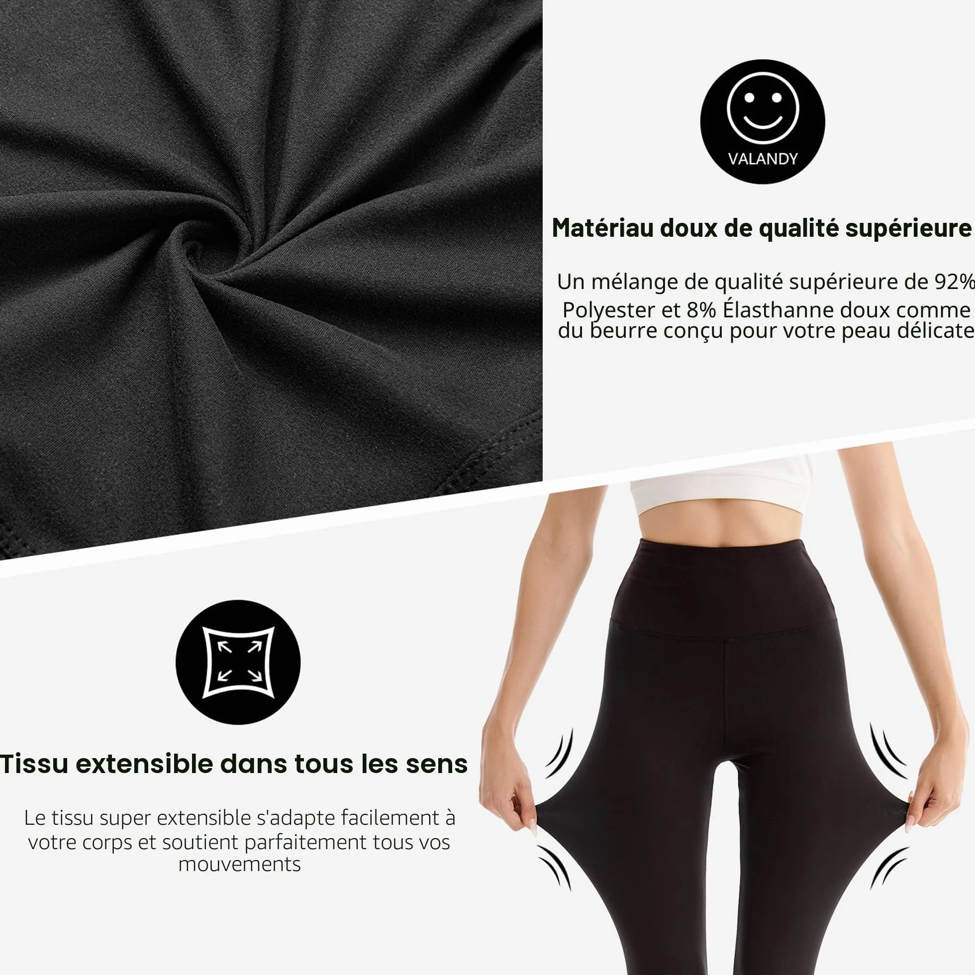 SINOPHANT Legging Femme Pantalon de Sport Taille Haute Yoga Opaque Grande Taille
