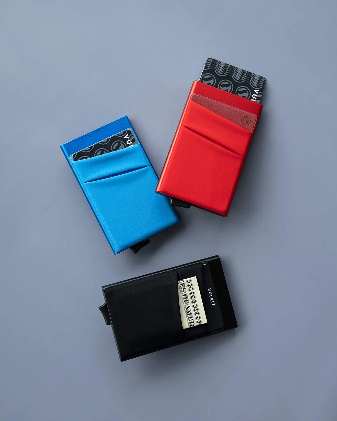 VULKIT Porte Carte de Crédit Aluminium Rigide Pop Up avec RFID Blocage