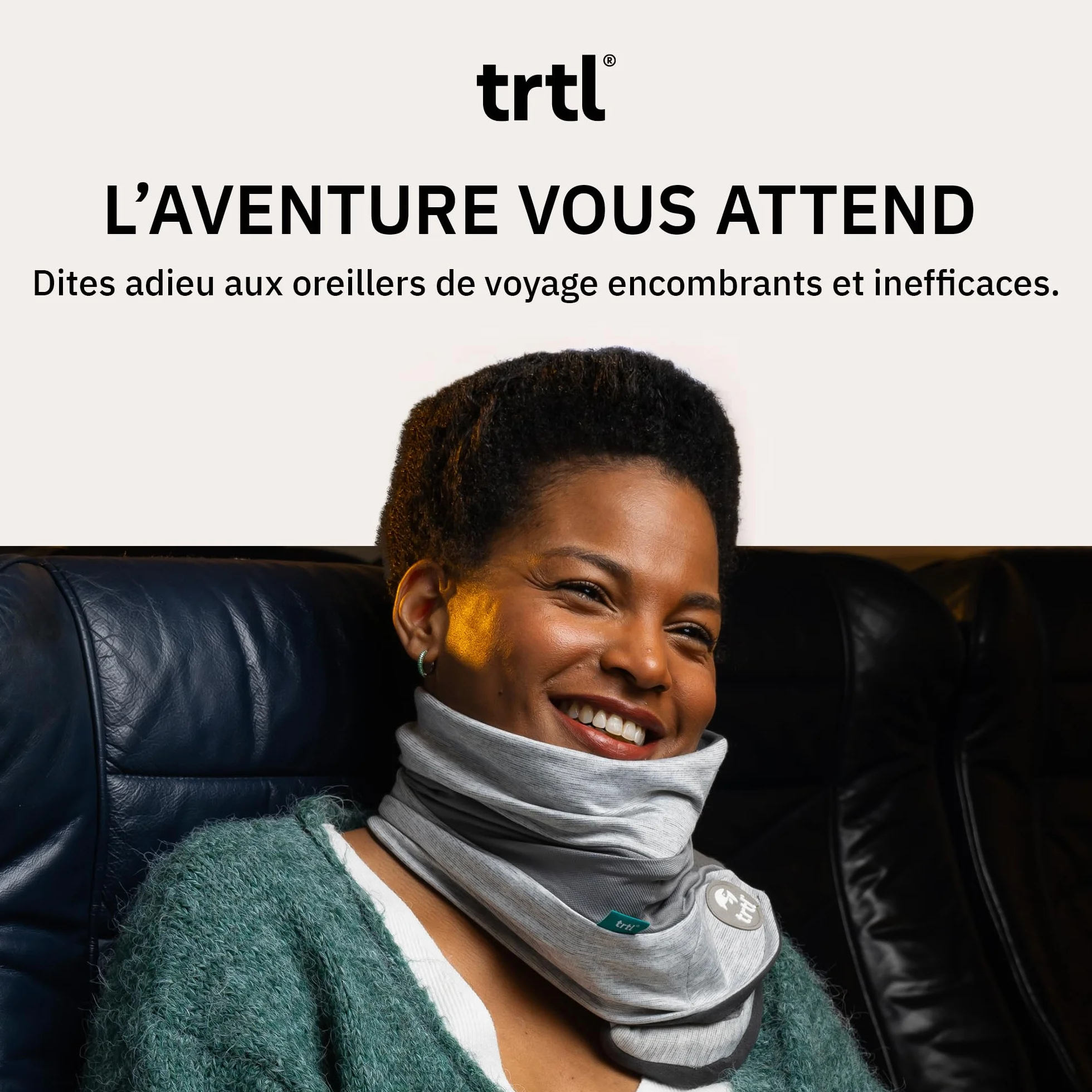 Trtl Travel Pillow Plus Gris | Oreiller Cervical Réglable en Hauteur Voyage Avion