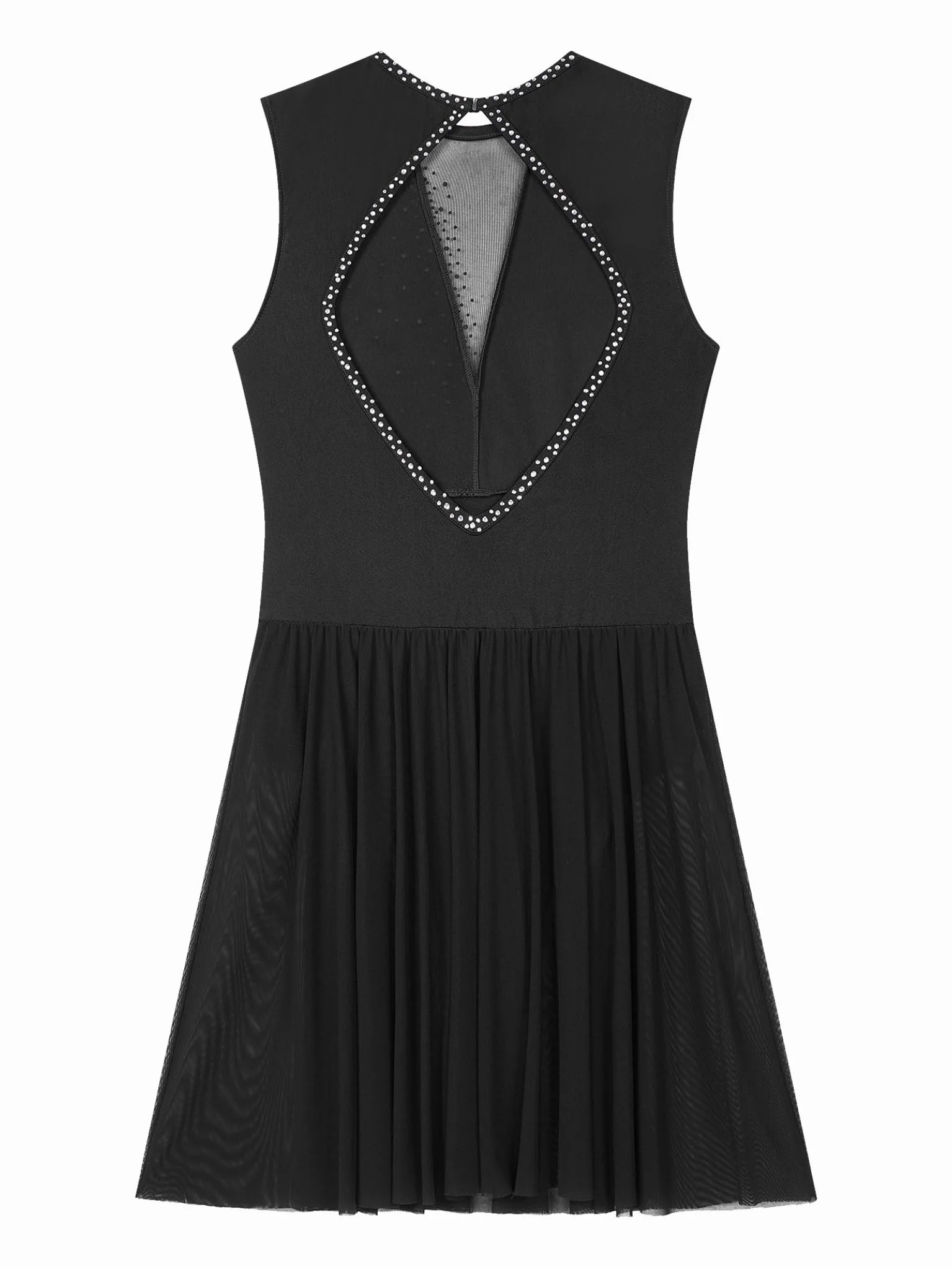 Femme Robe Patinage Artistique Strass Brillant Danse Classique Lyrique Latine Justaucorps Gymnastique Compétition Spectacle