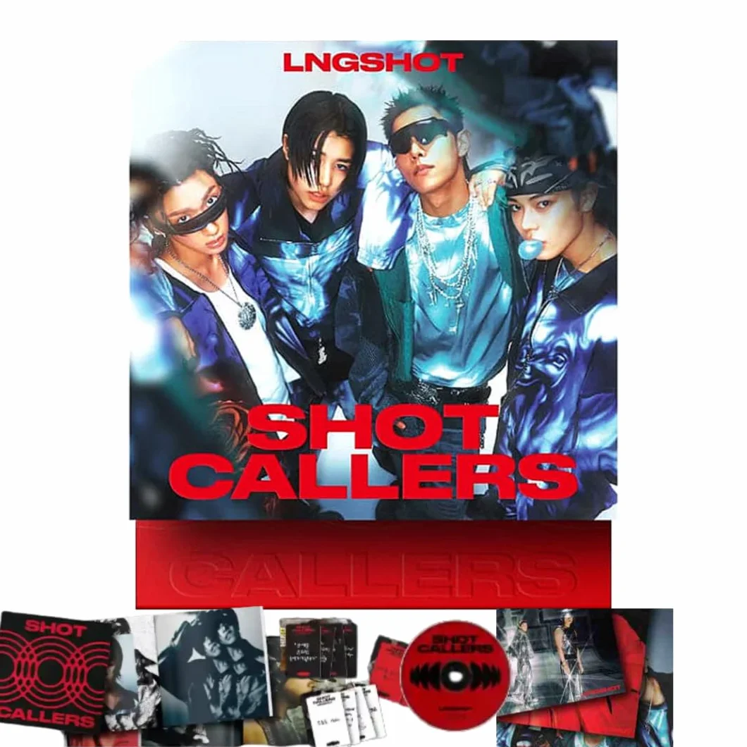 LNGSHOT SHOT CALLERS 1er EP Album Version standard Livre photo CD 4 cartes photo autocollant 3 posters pliés Moonwalkin' kpop