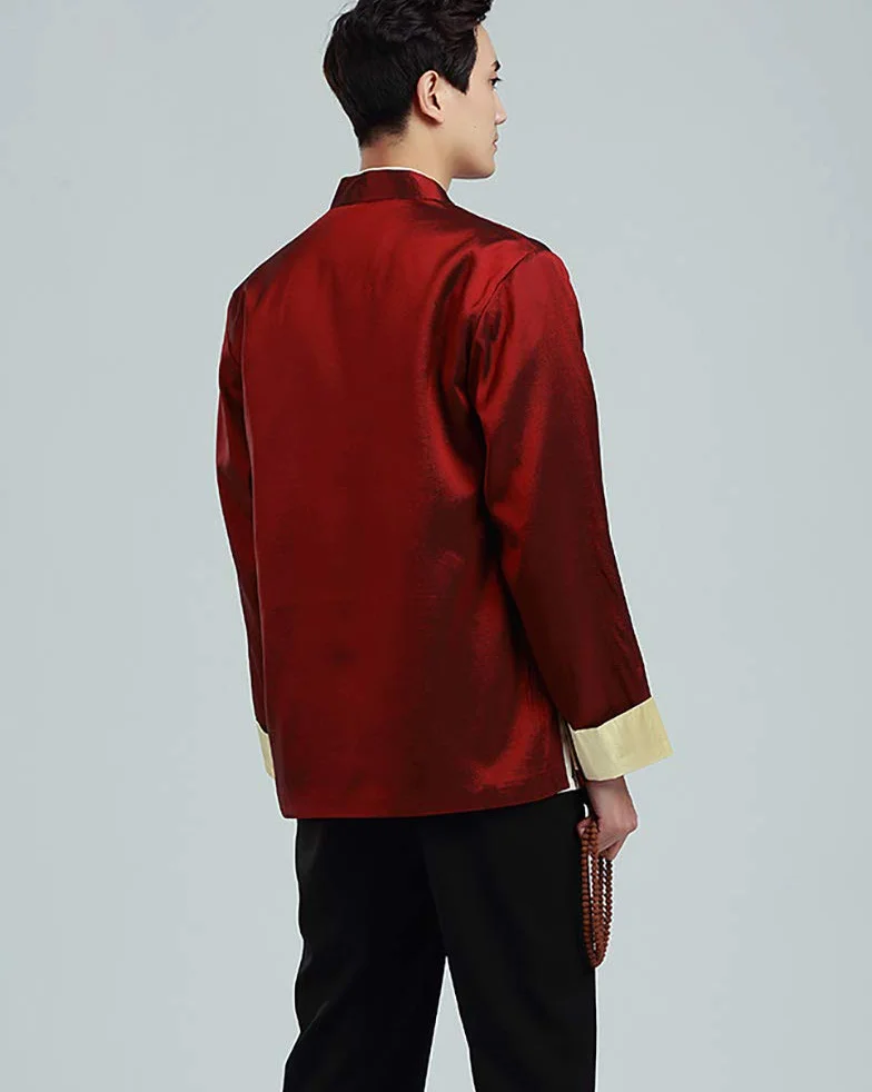 Costume de Tang Chinois Traditionnel Tai Chi Veste Broderie Double Dragon pour Hommes Femmes