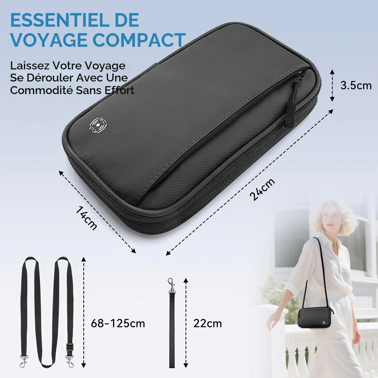 Portefeuille RFID Blocage Pochette Passeport Familial Étui de Voyage Grande Capacité