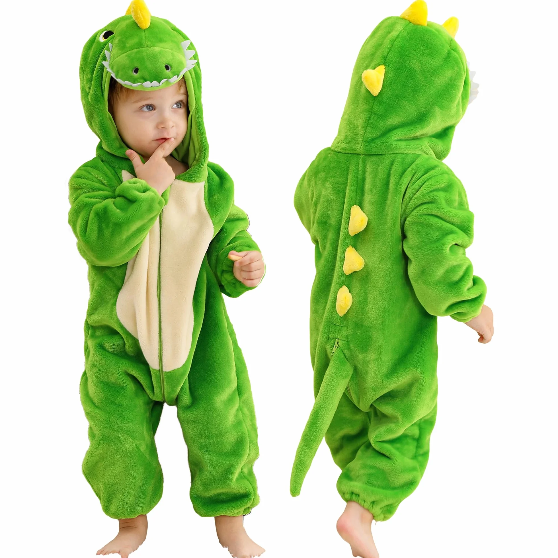Barboteuse Bébé Animal Halloween Flanelle Cosplay Combinaison Garçons Filles 0-36 Mois
