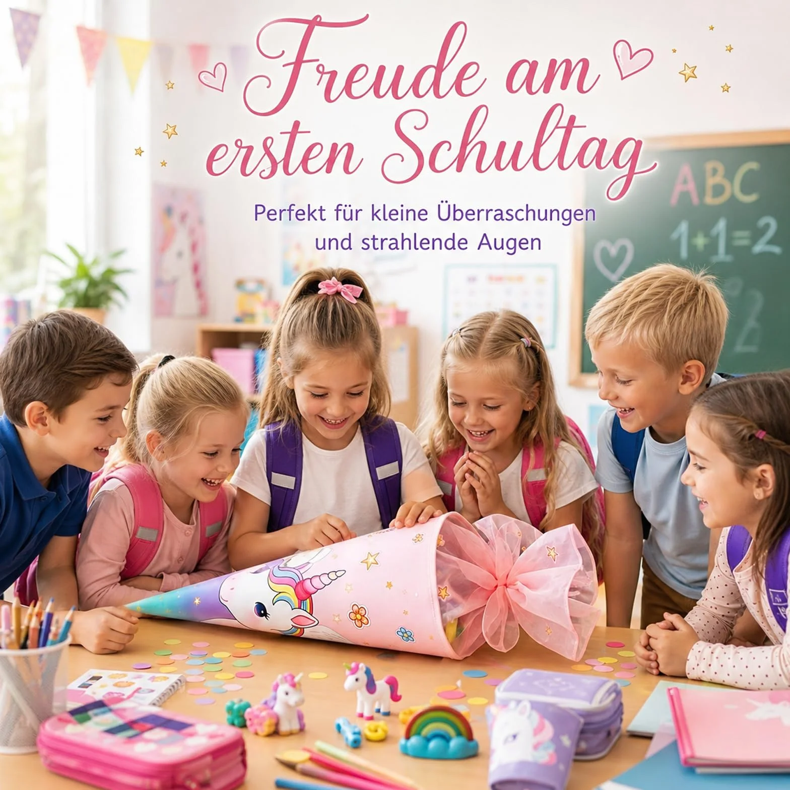 Cône d'école pour Filles 70 cm en Tissu avec Fonction Coussin