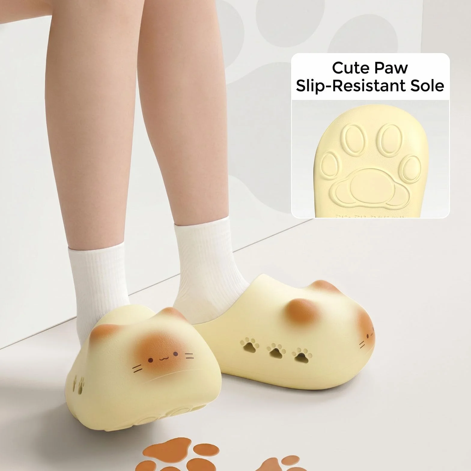 Funny Black Cat Slippers for Women Men, Cat Gifts Outdoor