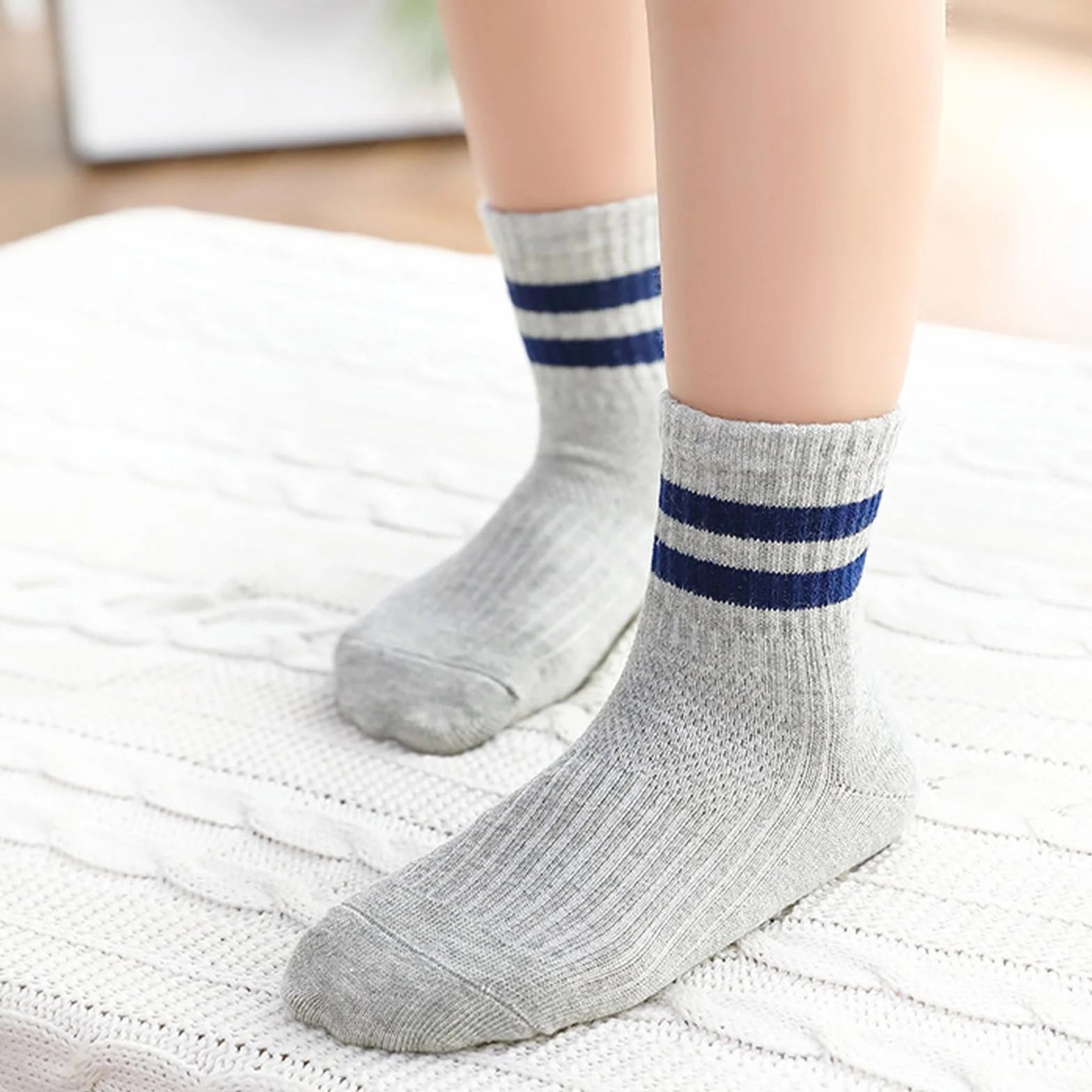 Chaussettes de tennis en coton élastique pour enfant lot de 9 paires