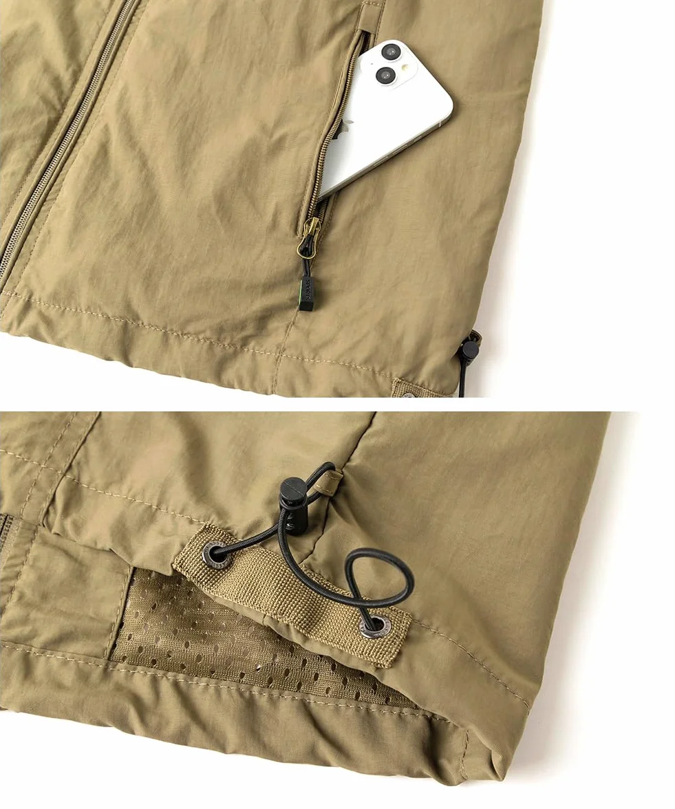 Gilet de Pêche Respirant Léger pour Hommes Veste sans Manche de Randonnée
