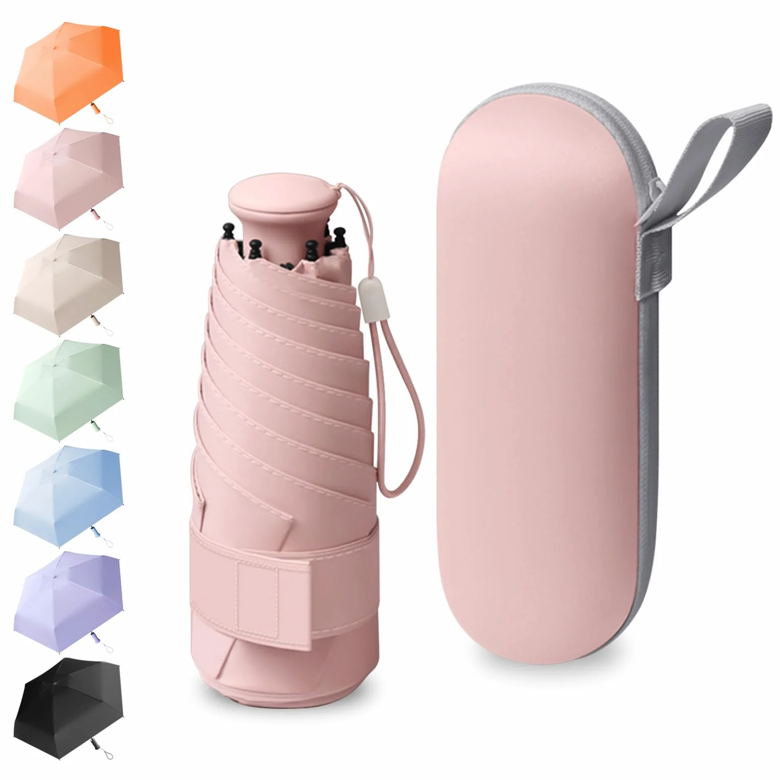 Mini Parapluie Pliant Anti UV Léger Compact Poignée Rétractable