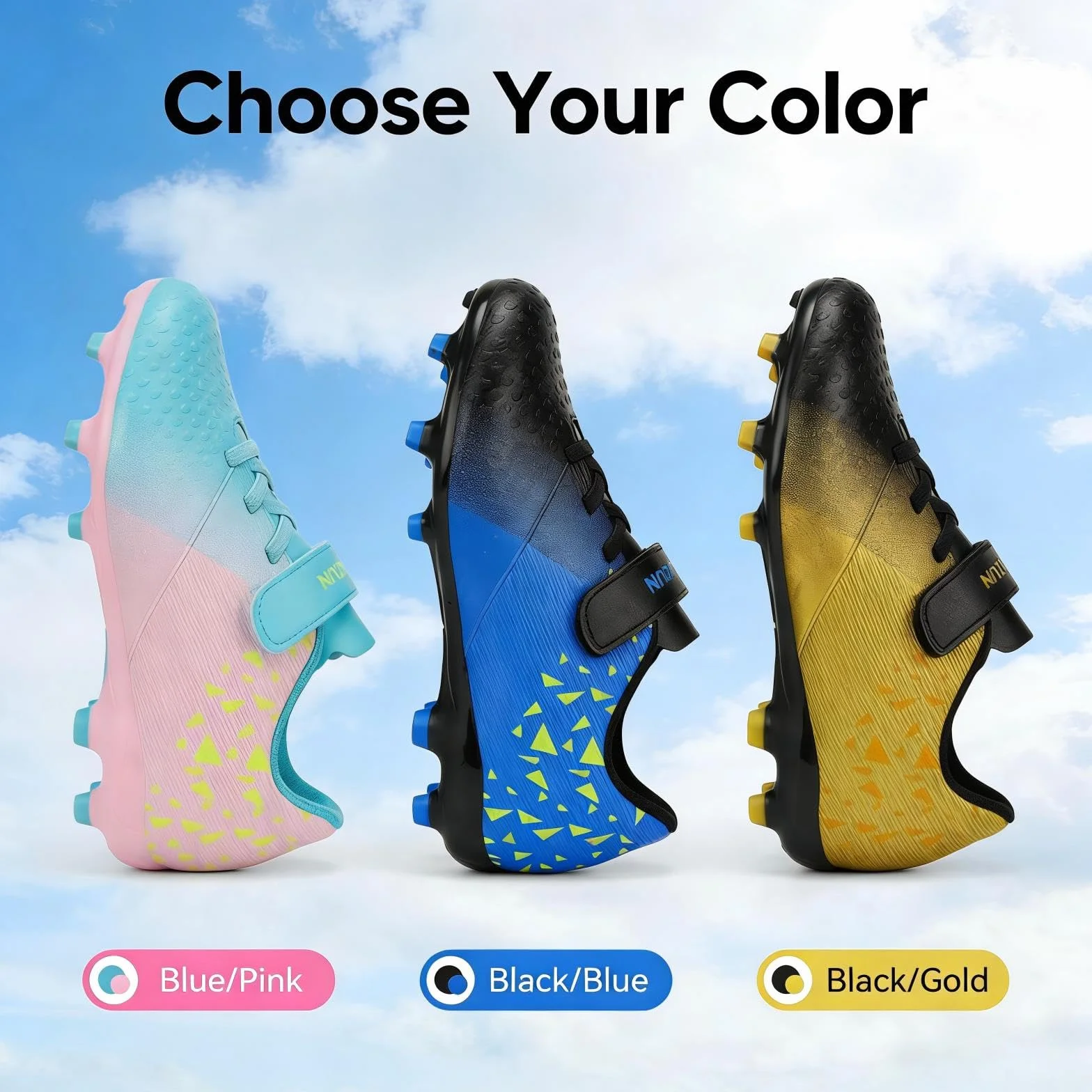 Chaussures de Football Enfants Crampons Terrain Ferme Petits Grands
