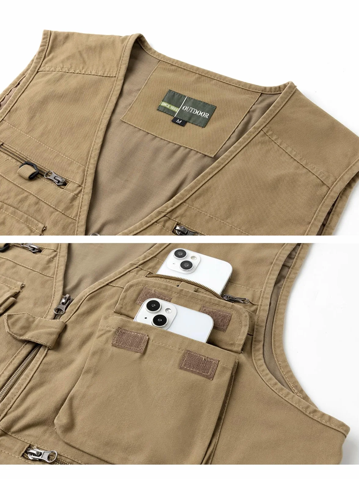 Gilet de Pêche Multipoches Léger Homme Veste Sans Manche pour Chasse Photographie