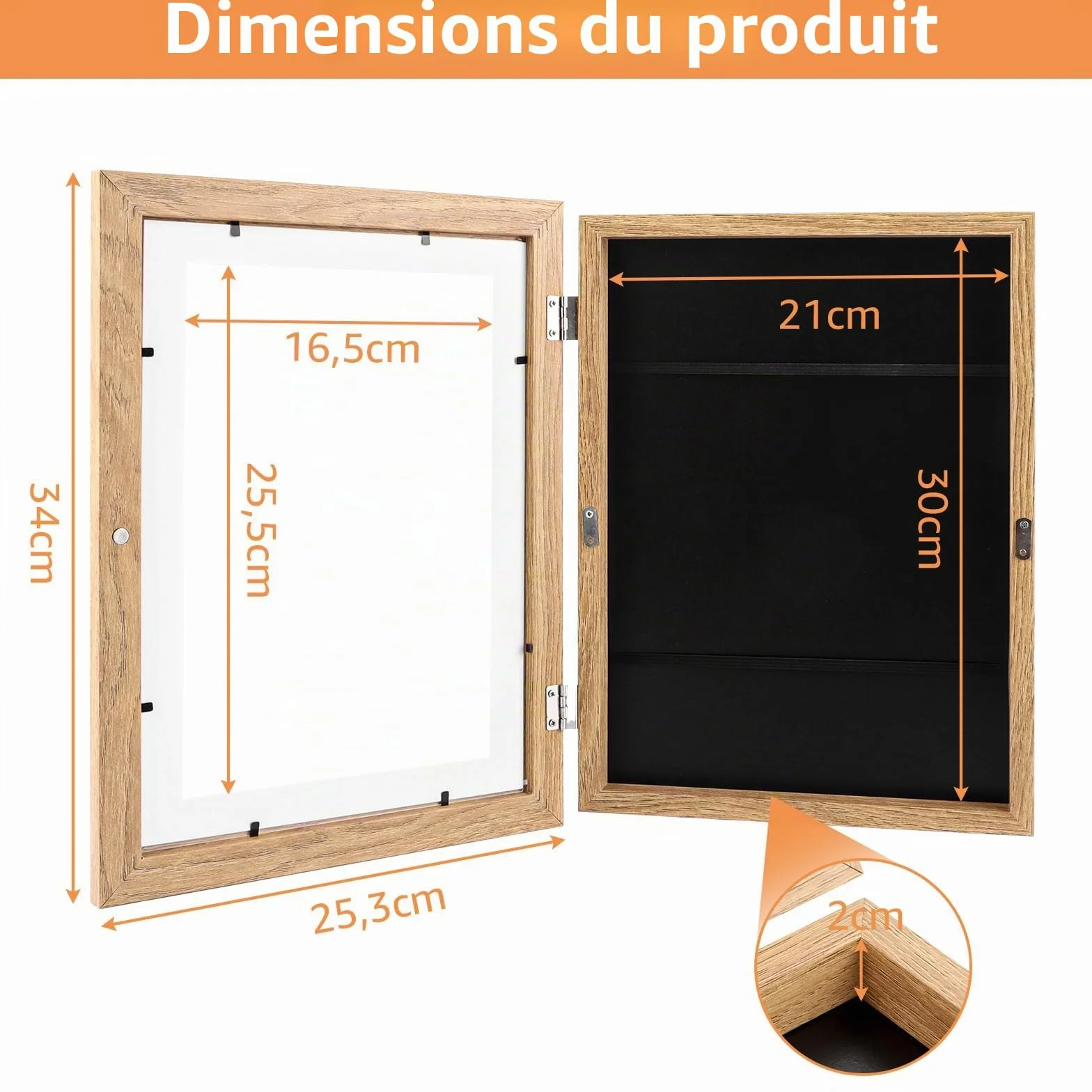 Cadre Dessin Enfant A4 Pliable Bois 3 Pièce