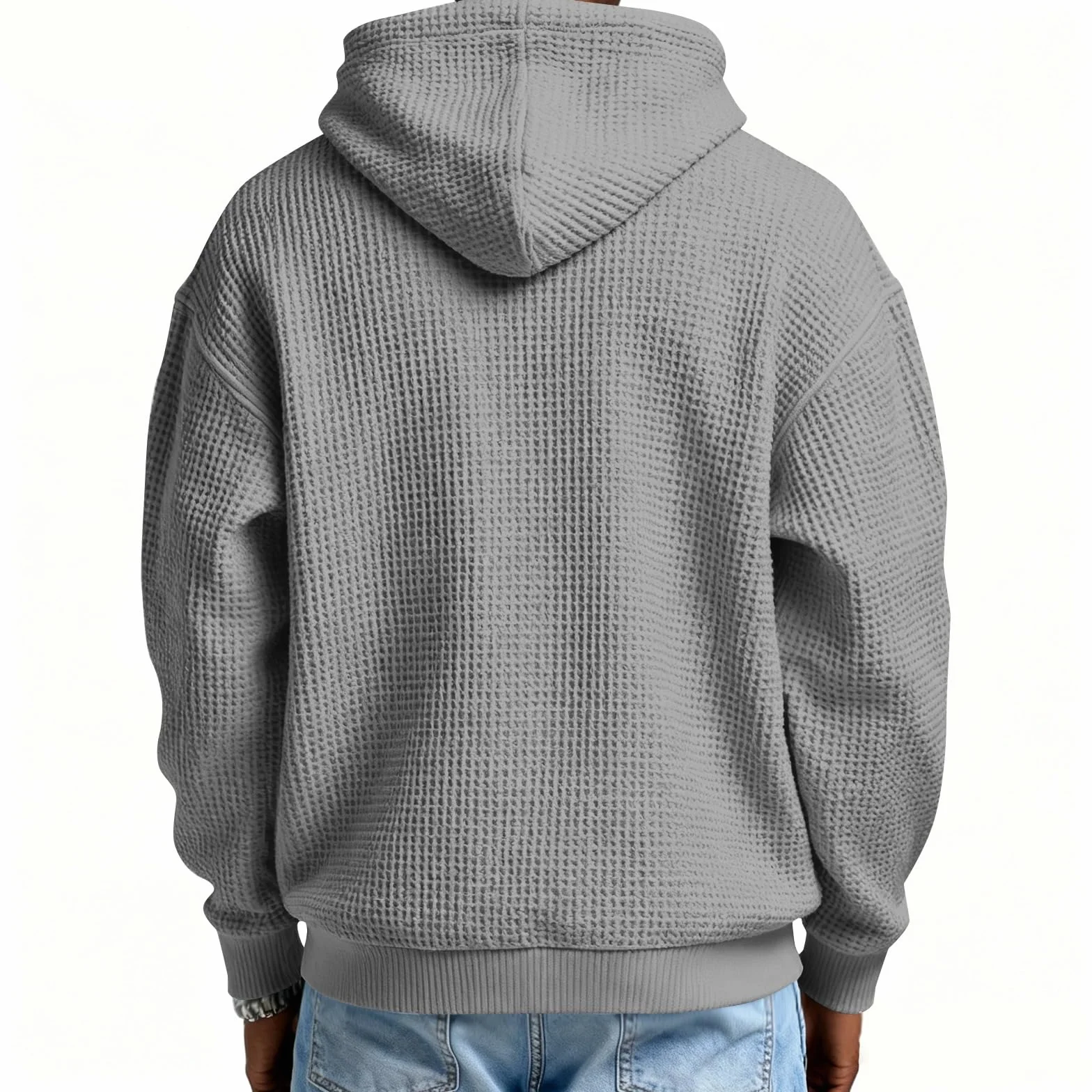 Sweat à Capuche Homme Zippé Manches Longues Couleur Unie Sweatshirt épais Poche Kangourou