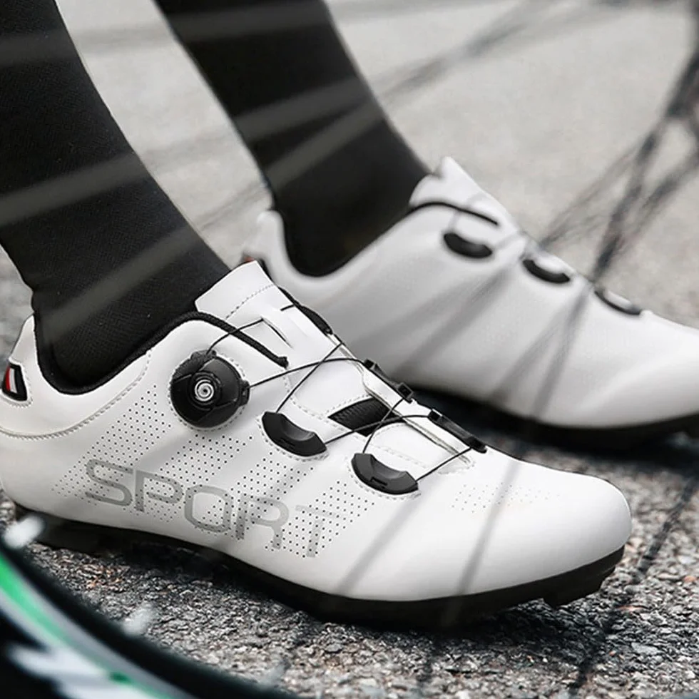 Chaussures Velo Route Homme Femmes Compatible Look SPD Crampons Antidérapants