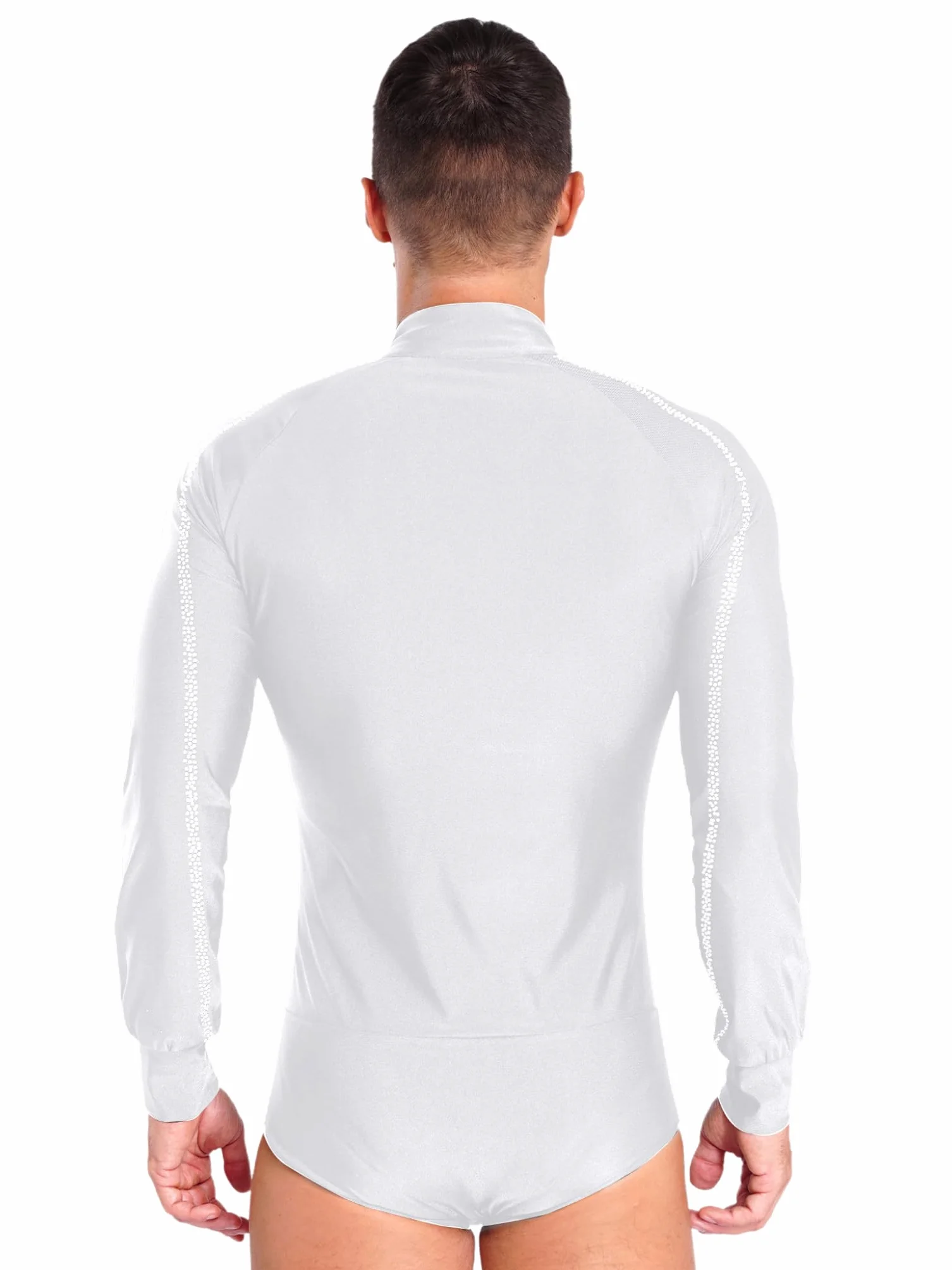 Justaucorps Danse Latine Homme Body Gym Ballet Manches Longues Tenue Spectacle S-XXL