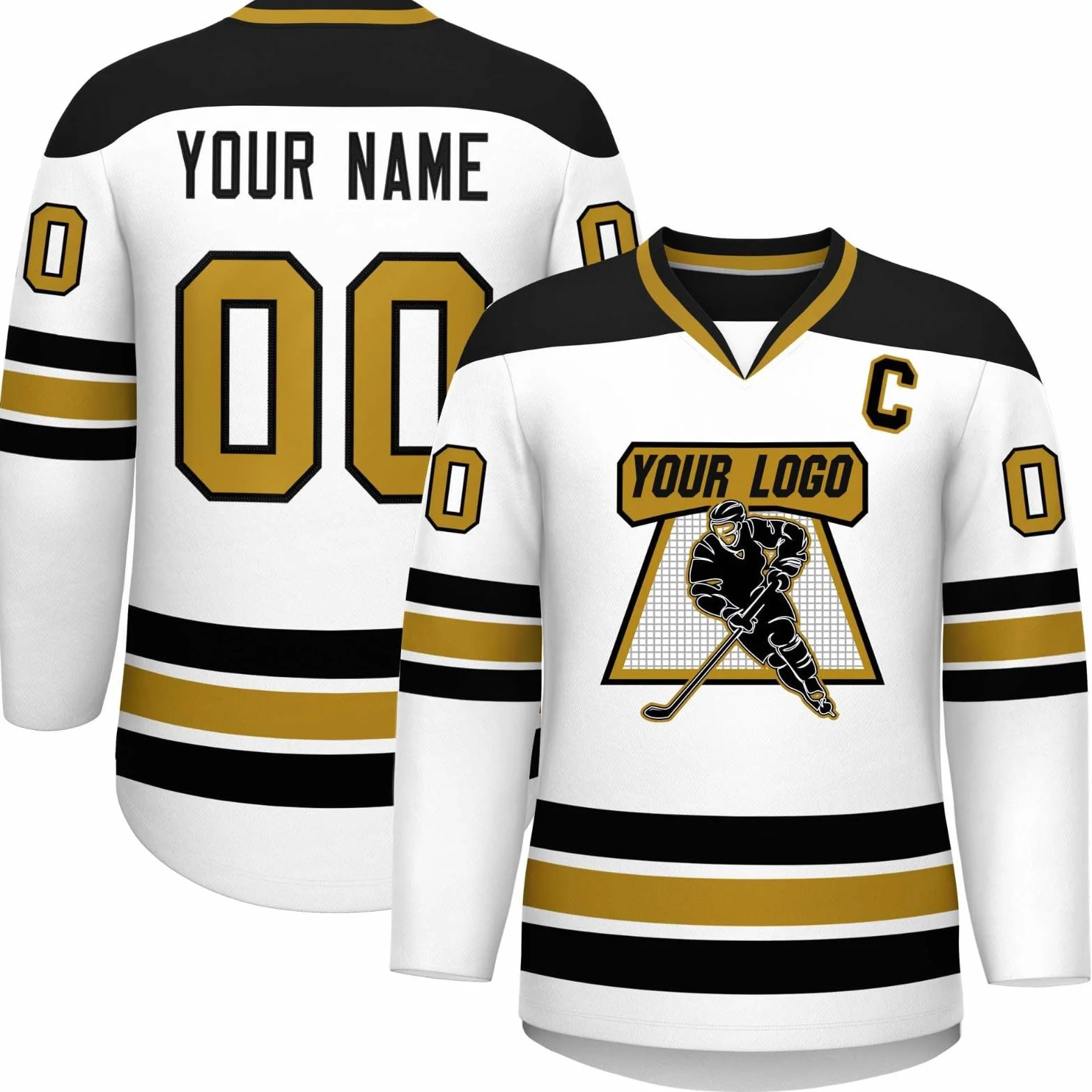 Maillot de Hockey Personnalisé avec Nom et Numéro - Col en V Homme Femme Youth