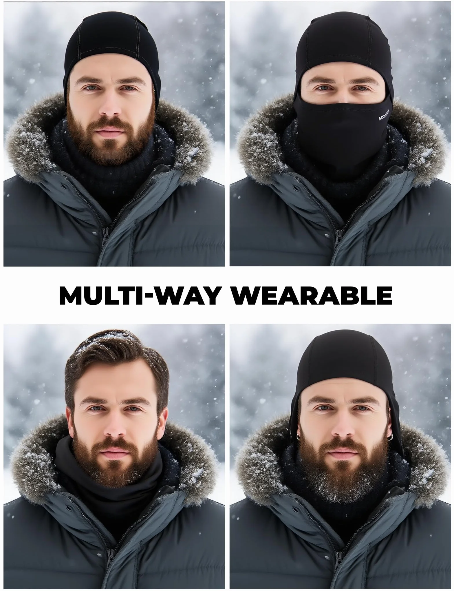 ROCKBROS Cagoule Moto Polaire Balaclava Hiver Coupe-Vent Respirant Thermique Masque pour Vélo Ski Running Snowboard 9 Couleurs