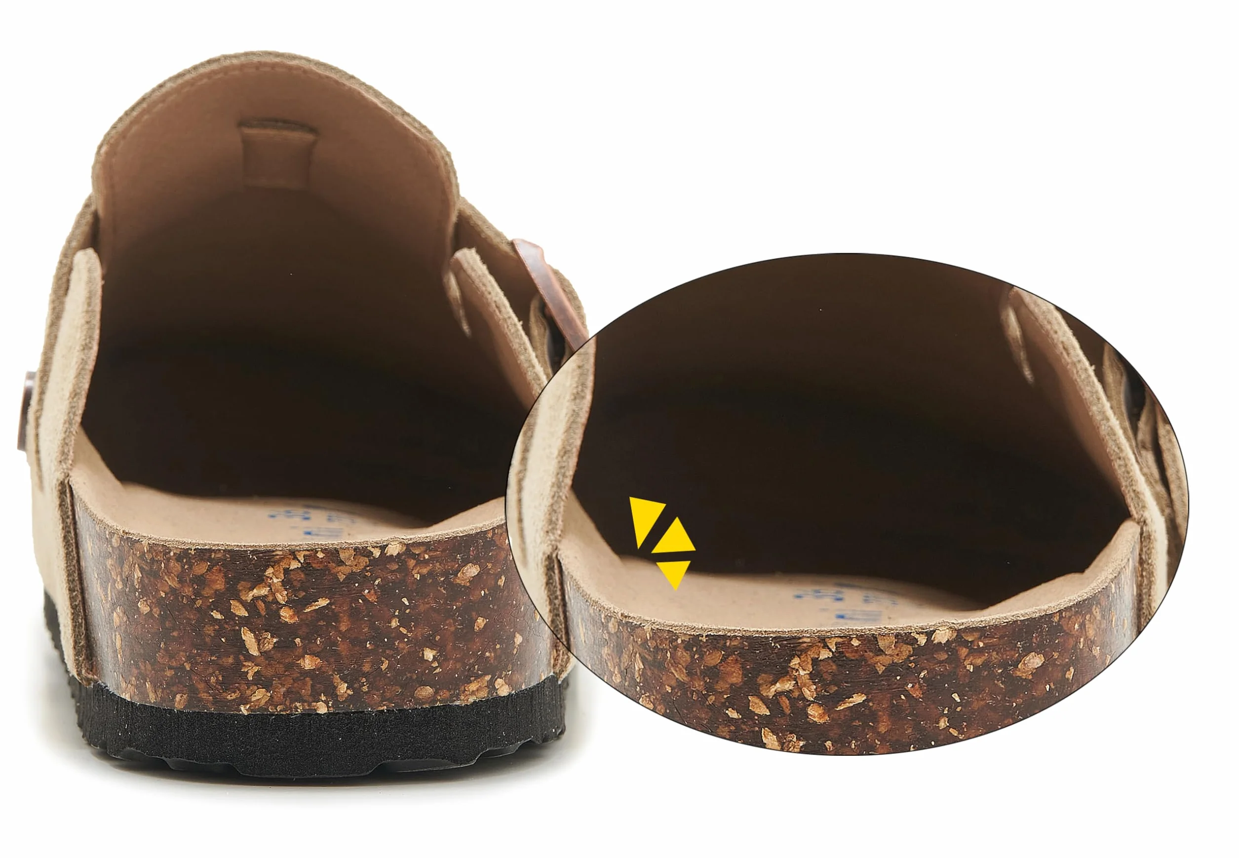 Mules et Sabots Homme Femme Chaussons Cuir Liège Pantoufles Antidérapants Semelle,36-44 EU