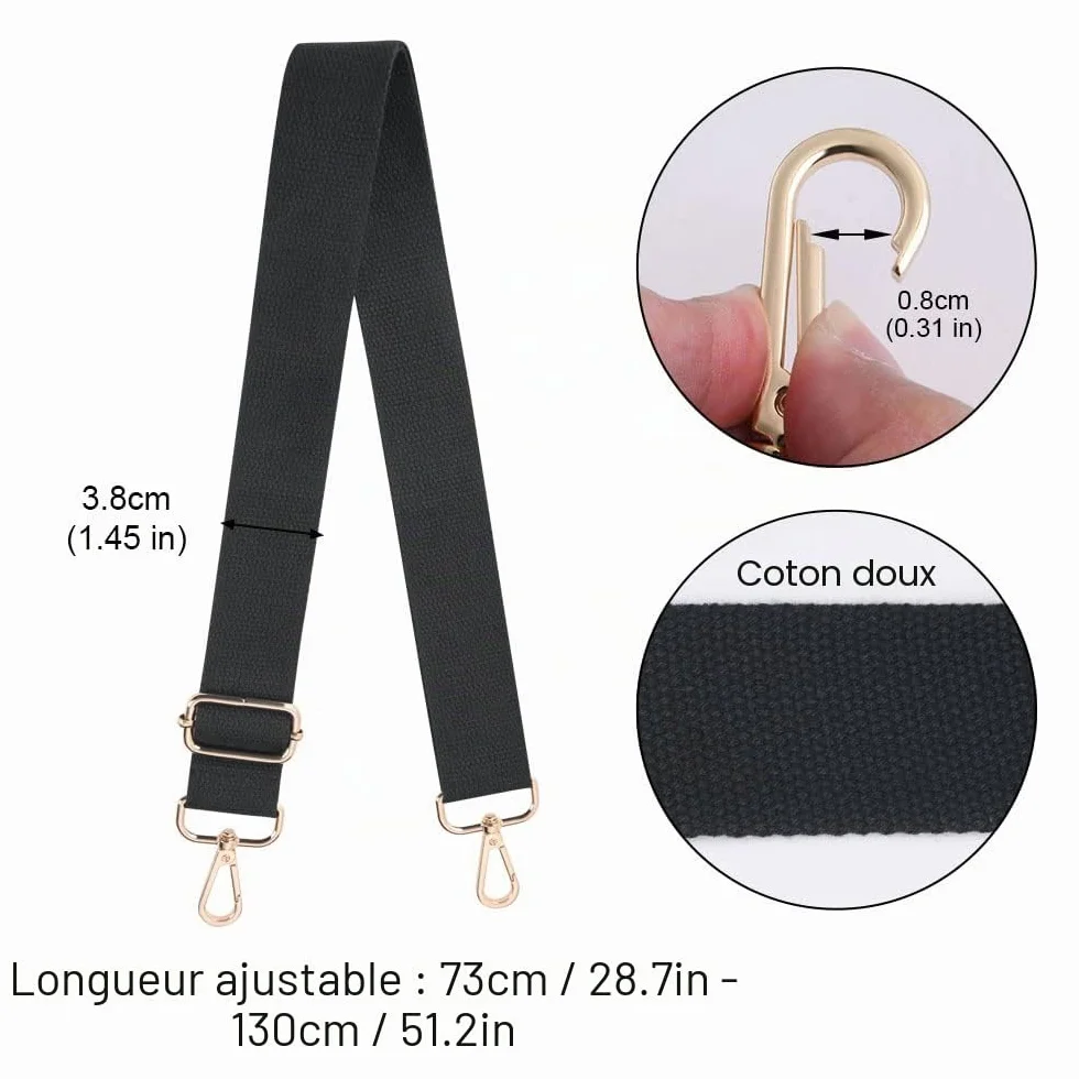 Aucuu Réglable 73-130 cm Anse de Sac à Main Bandoulière, Sangle de Remplacement Multicolore pour Sac à Main, Accessoires DIY Bricolage