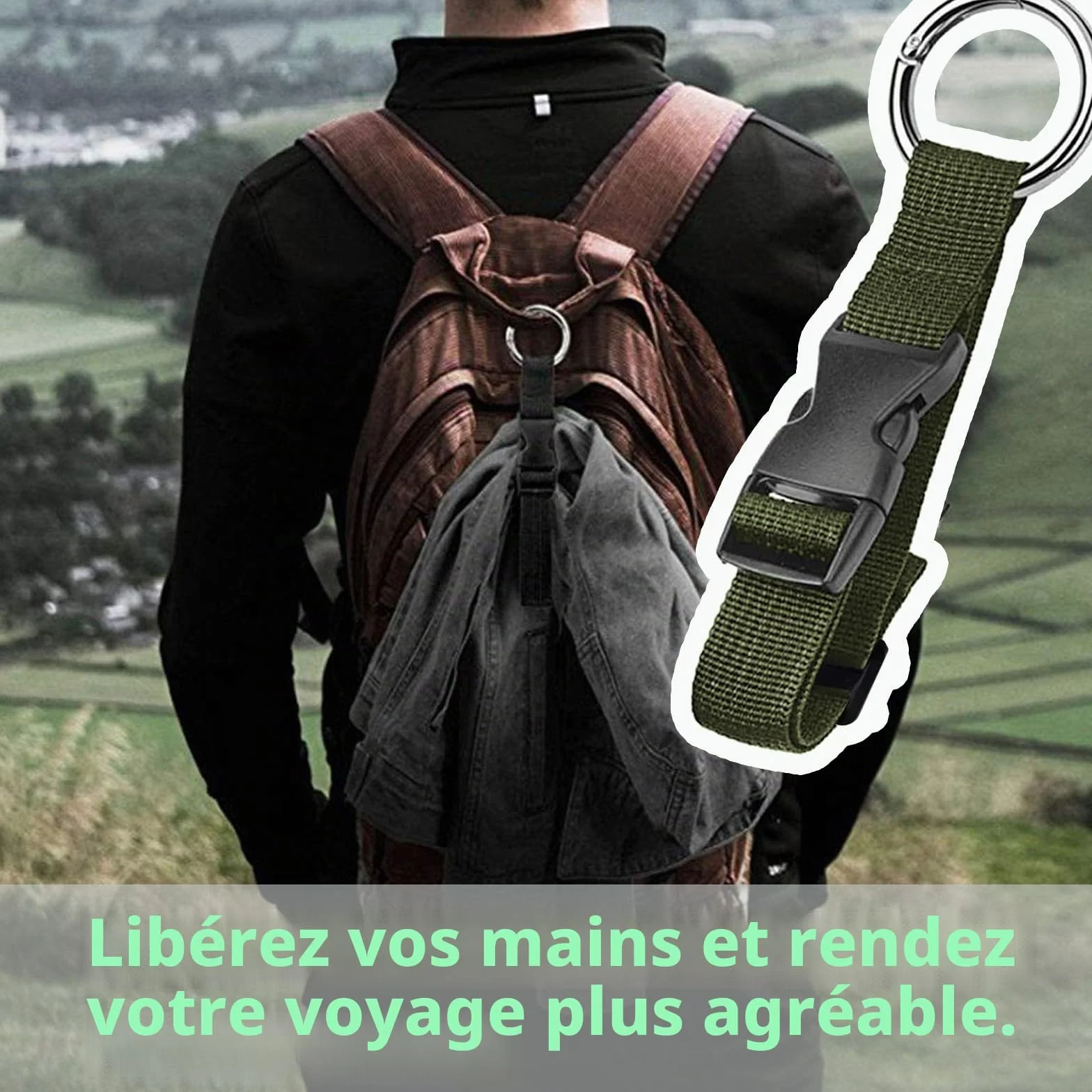Sangles de Bagages Réglables 3 Pièces, Accessoires de Voyage pour Connecter Bagages ou Sac à Dos