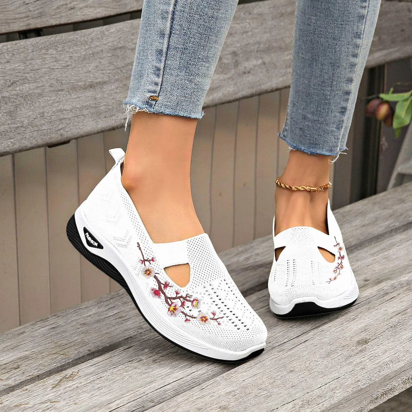 Barefoot Femme Chaussures Pieds Nus Respirant Légères Confortable Slip on Sneakers sans Lacets Plateforme Orthopédique