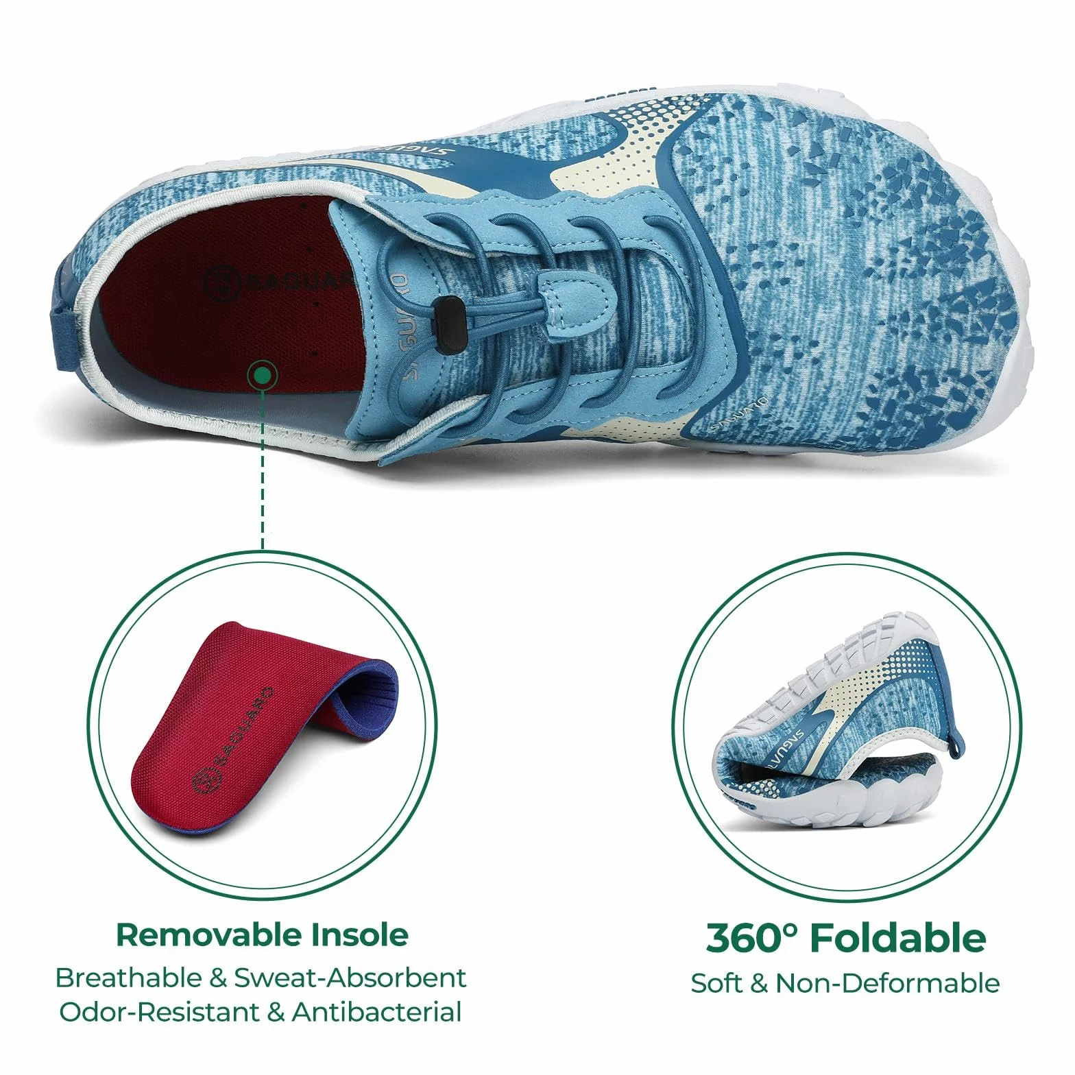 SAGUARO Chaussure Minimaliste Antidérapant Trail Running Homme Femme GR.35-48 EU