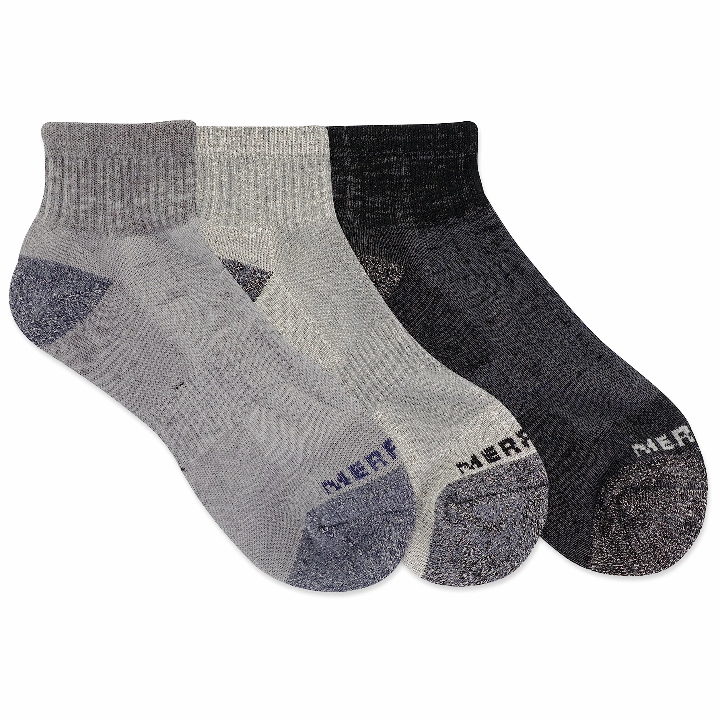 Merrell Men's Women's Wool Everyday Hiking Low Cut Socks 3 Pairs Cushioned Moisture Wicking
