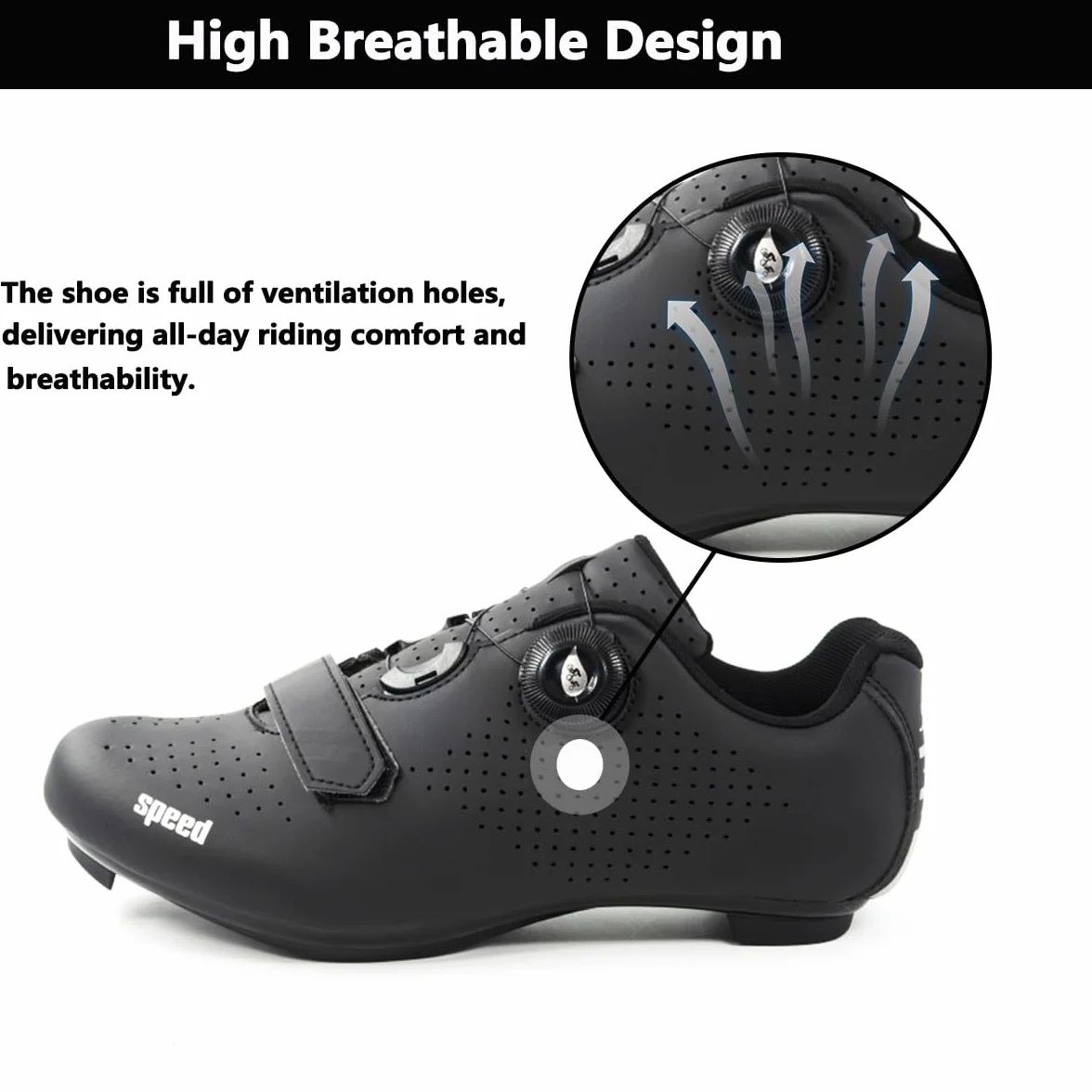 FANSU Chaussure Velo Route Homme, Cyclisme Chaussures Hommes compatibles Look SPD SPD-SL Delta