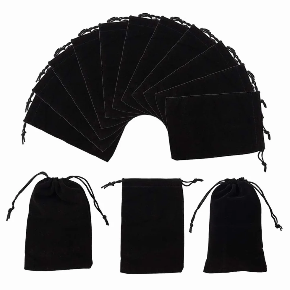 NBEADS Velvet Bags 10x15cm Noir Velvet Pochettes Sacs de Bonbons de Noël Faveur pour Bijoux