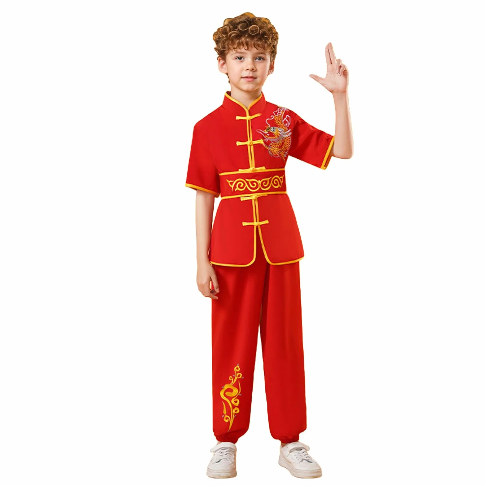 Costume Kung Fu Enfants 3-16 ans Garçons Filles chinoise traditionnelle Uniformes Tai Chi