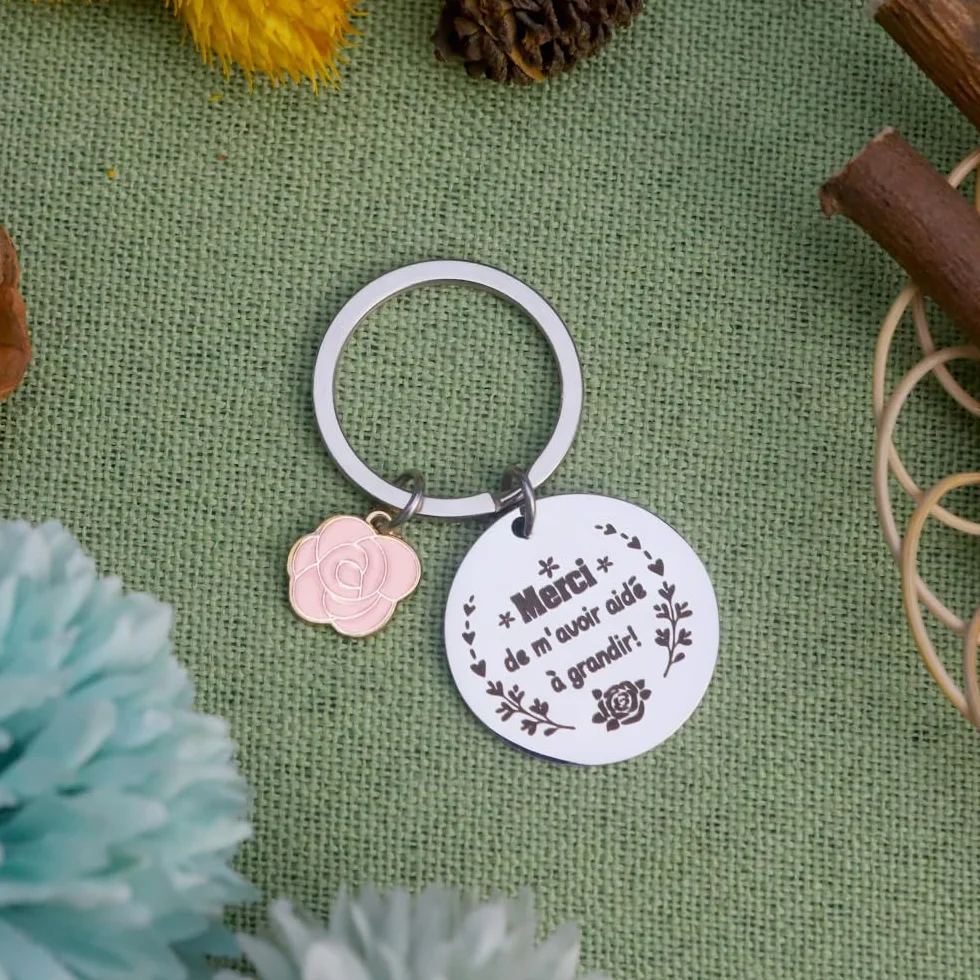 Porte Clef Cadeau Maitresse D'école Fin D'année Merci De M’avoir Aidé À Grandir