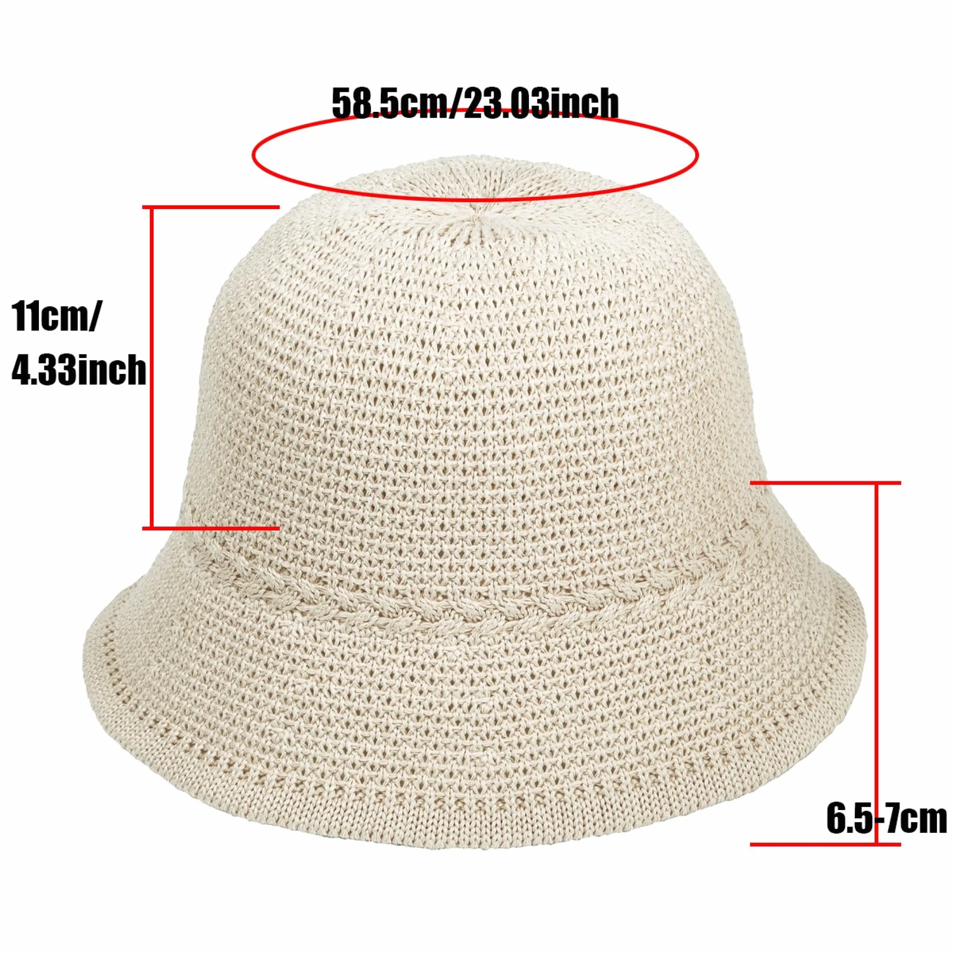 Chapeau Crochet Ajustable pour Femme Homme Été Pêche