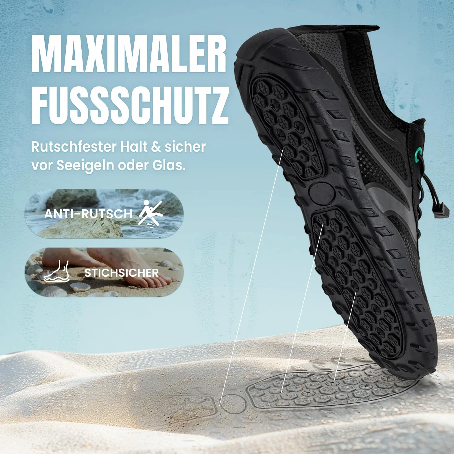 Chaussures Aquatiques Homme Femme Antidérapant Respirant Séchage Rapide Plage Surf Piscine