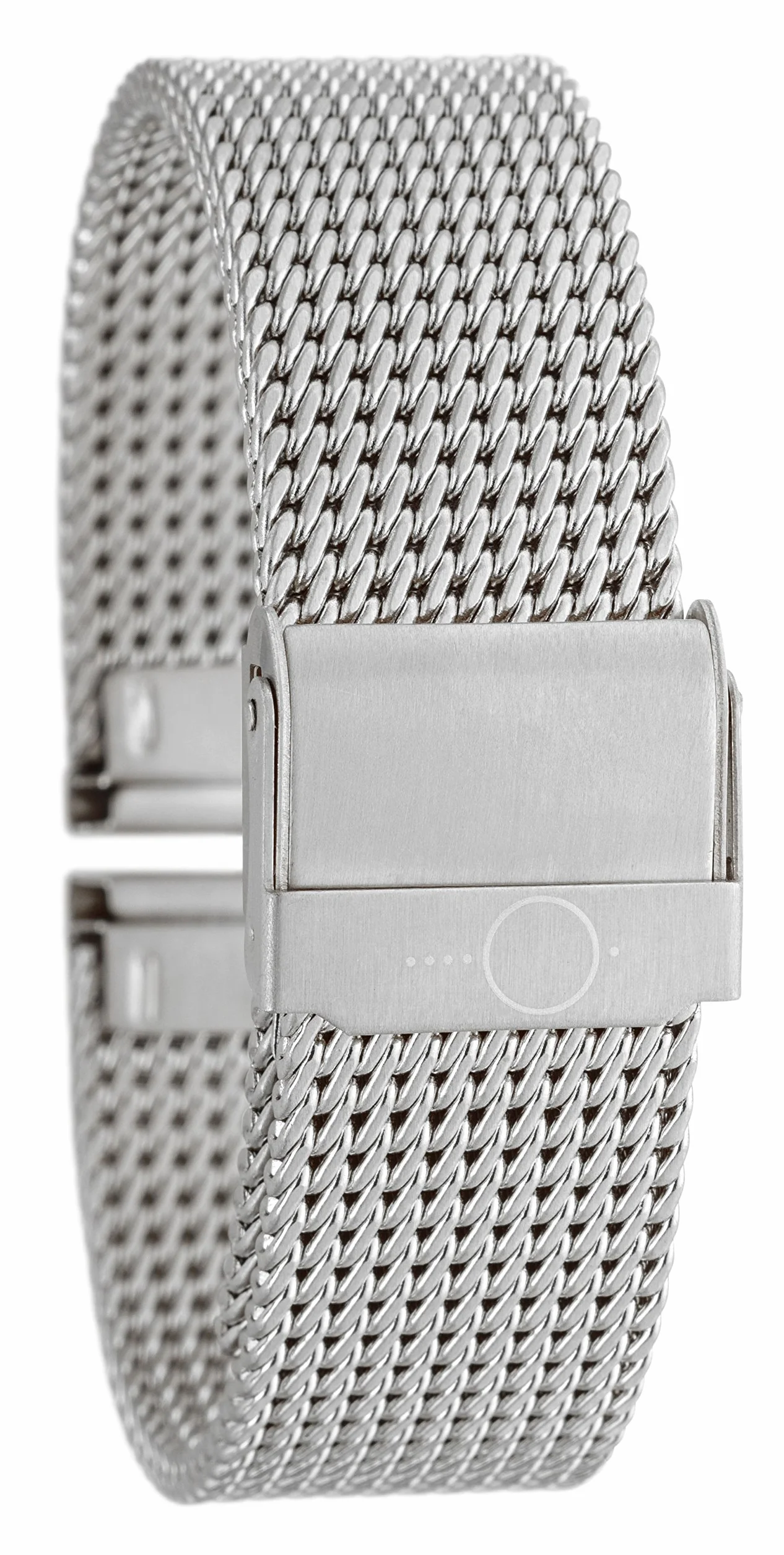 Eichmüller Bracelet montre acier inoxydable Maille milanaise Plaqué or PVD argenté 20mm