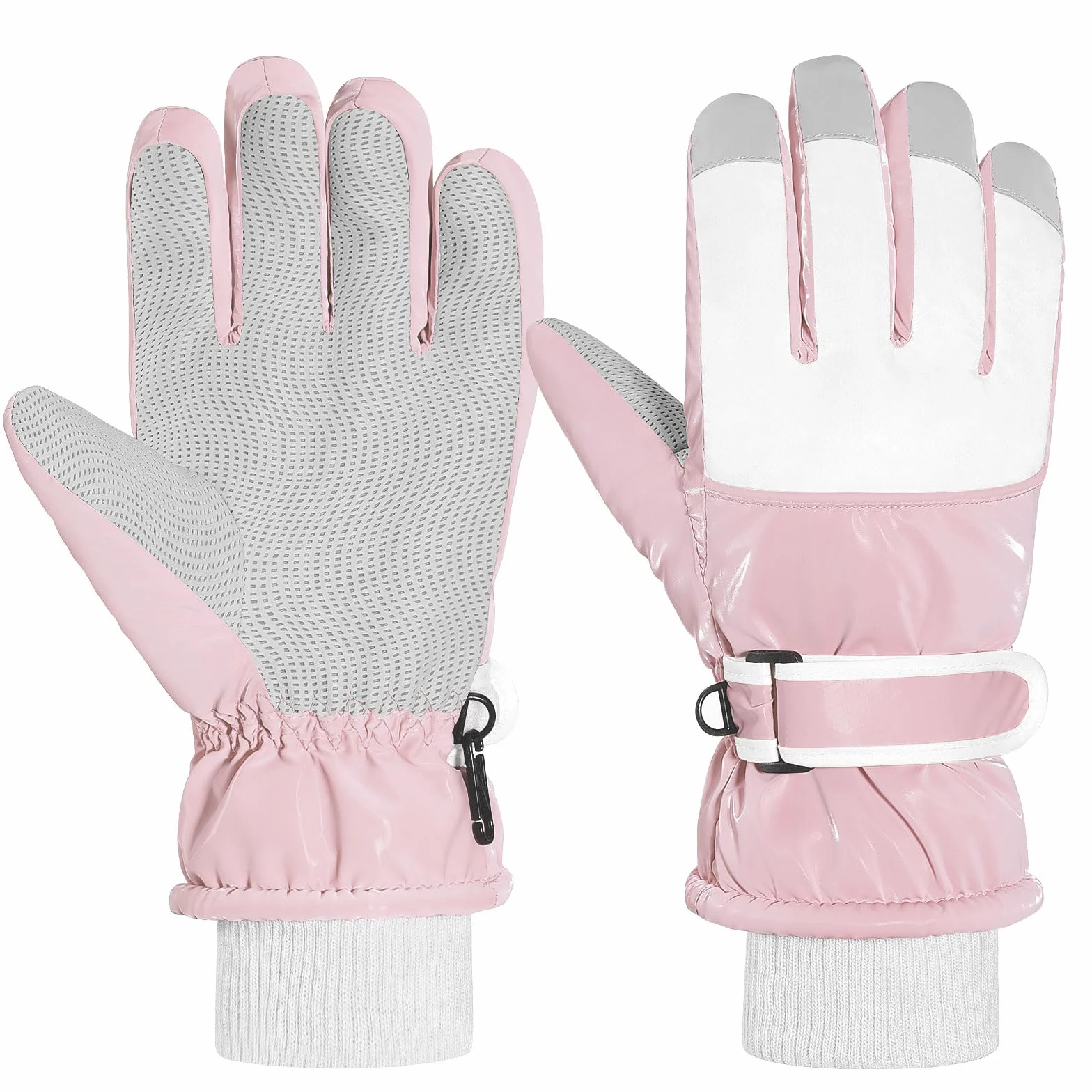MoKo Gants de Ski Imperméables Enfants 6-15 Ans Coupe-Vent Neige Thermiques Bleu M