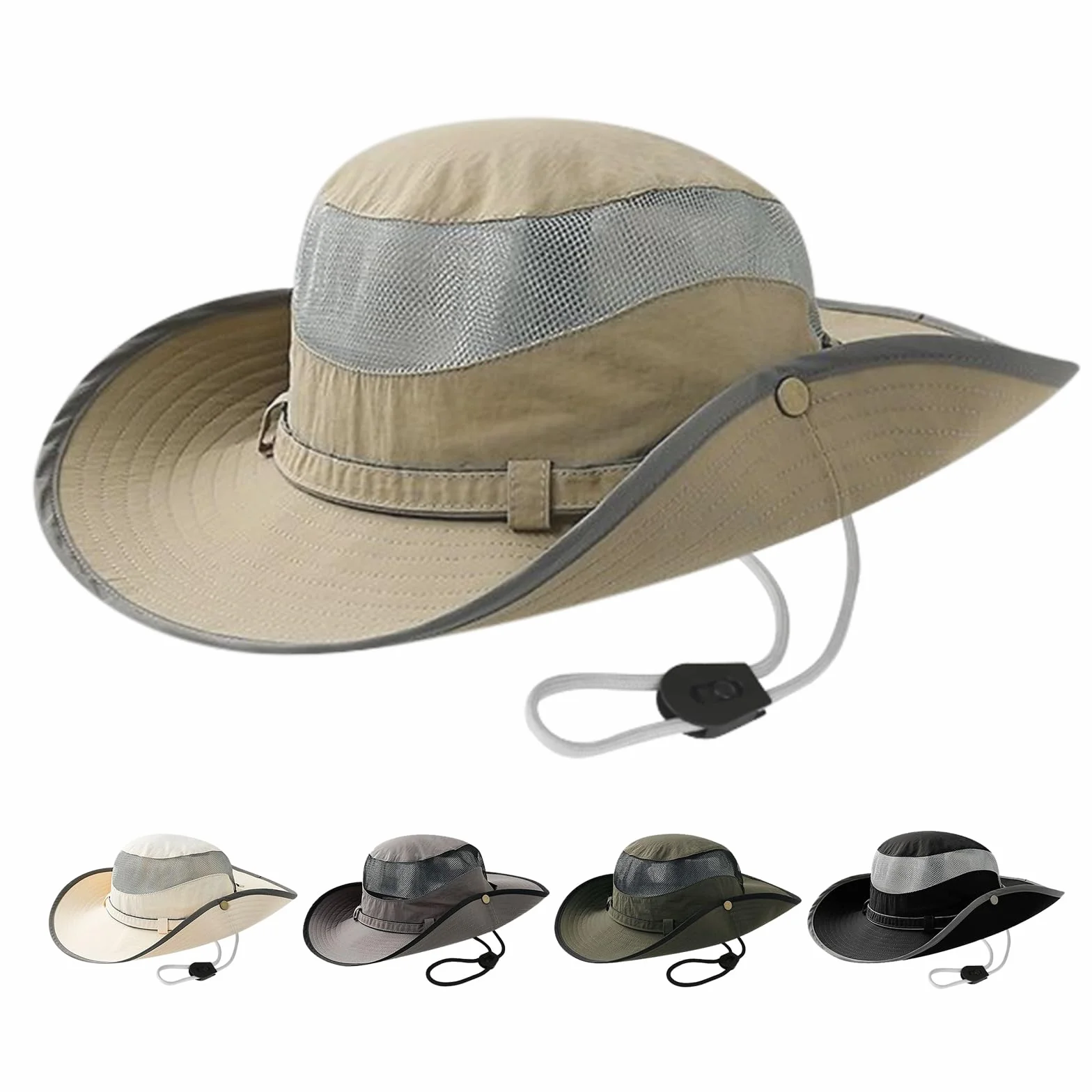 Chapeau de Soleil Pliable Large Bord, Chapeau Pêcheur Léger Respirant pour Femme Homme