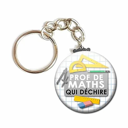Porte Clés Chaînette 3,8 cm Prof de Maths Cadeau Accessoire Fin Année Scolaire