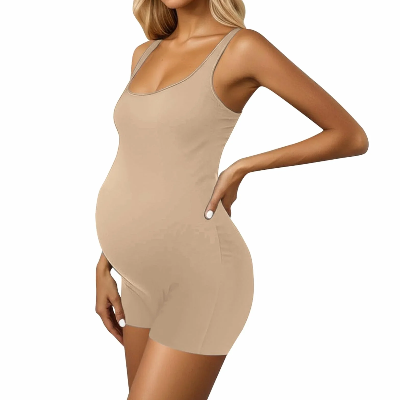 Combinaison de maternité pour femme enceinte - Body gainant sans manches col carré - Yoga Fitness Sport