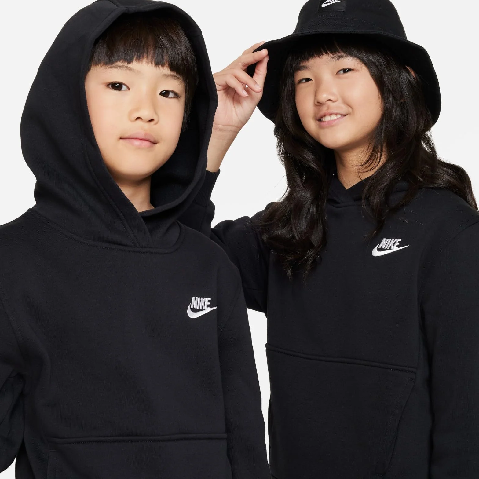 Nike K NSW Club FLC HDY Lbr Hooded Long Sleeve Top Enfant
