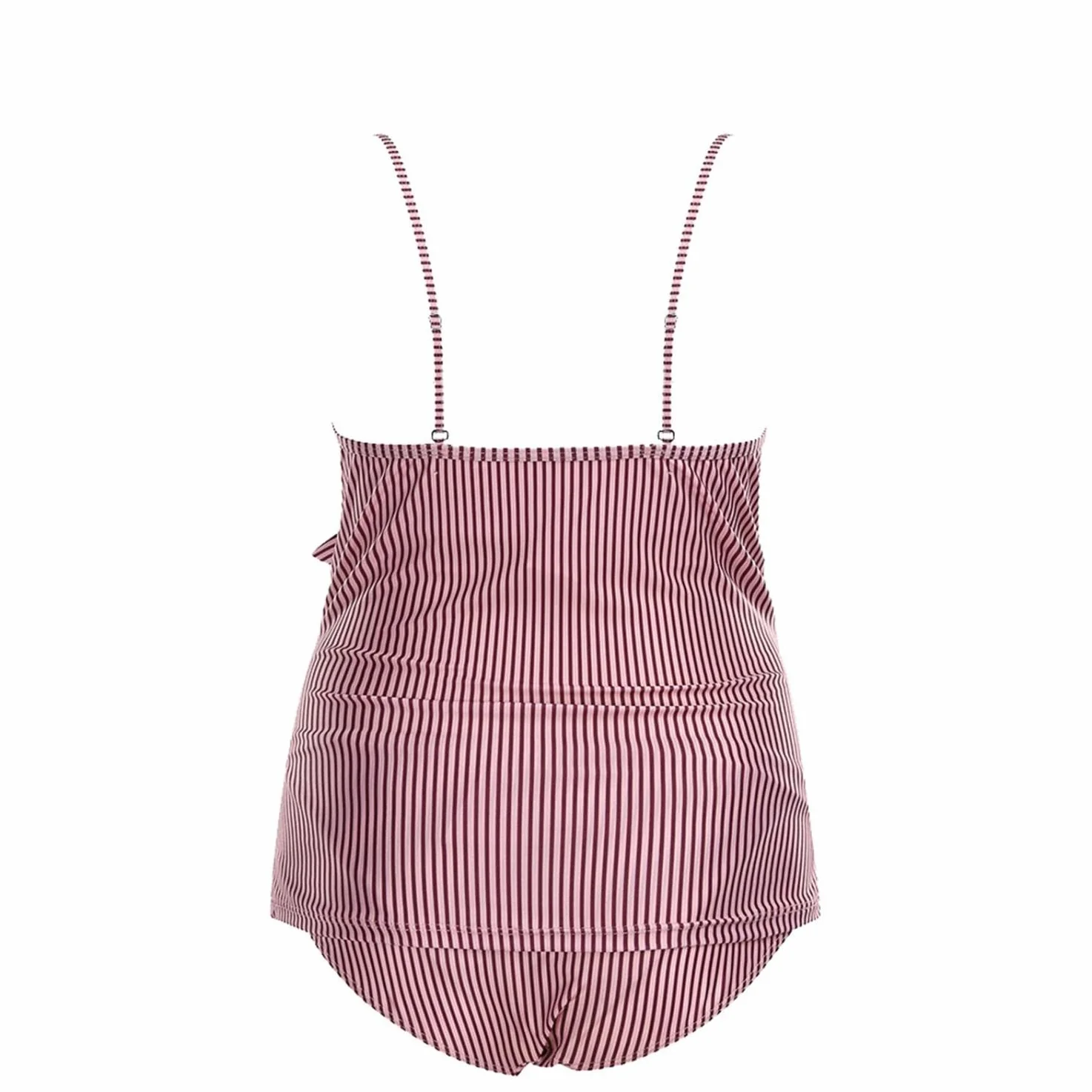 Maillot de Bain Une Pièce Maternité Femme col en V Rayé Tenue de Plage