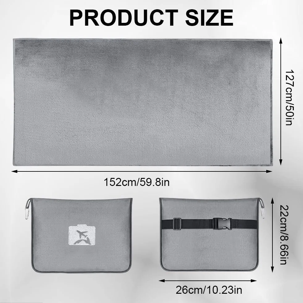 Couverture de voyage ultra légère et chaude 2 en 1 155 x 130 cm pour avion camping voiture