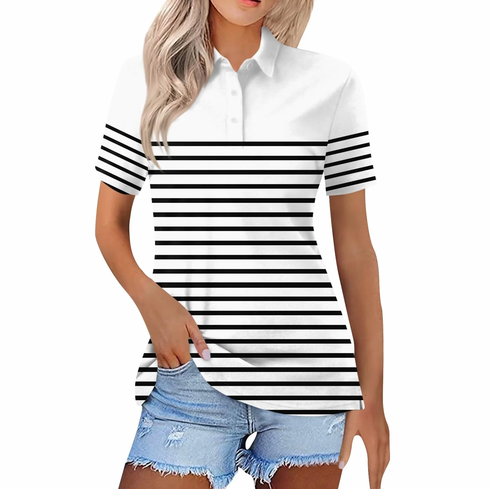 Polo Femme Coton Sport d'été Respirant Tennis Chemise Manches Courtes Séchage Rapide Golf Tops