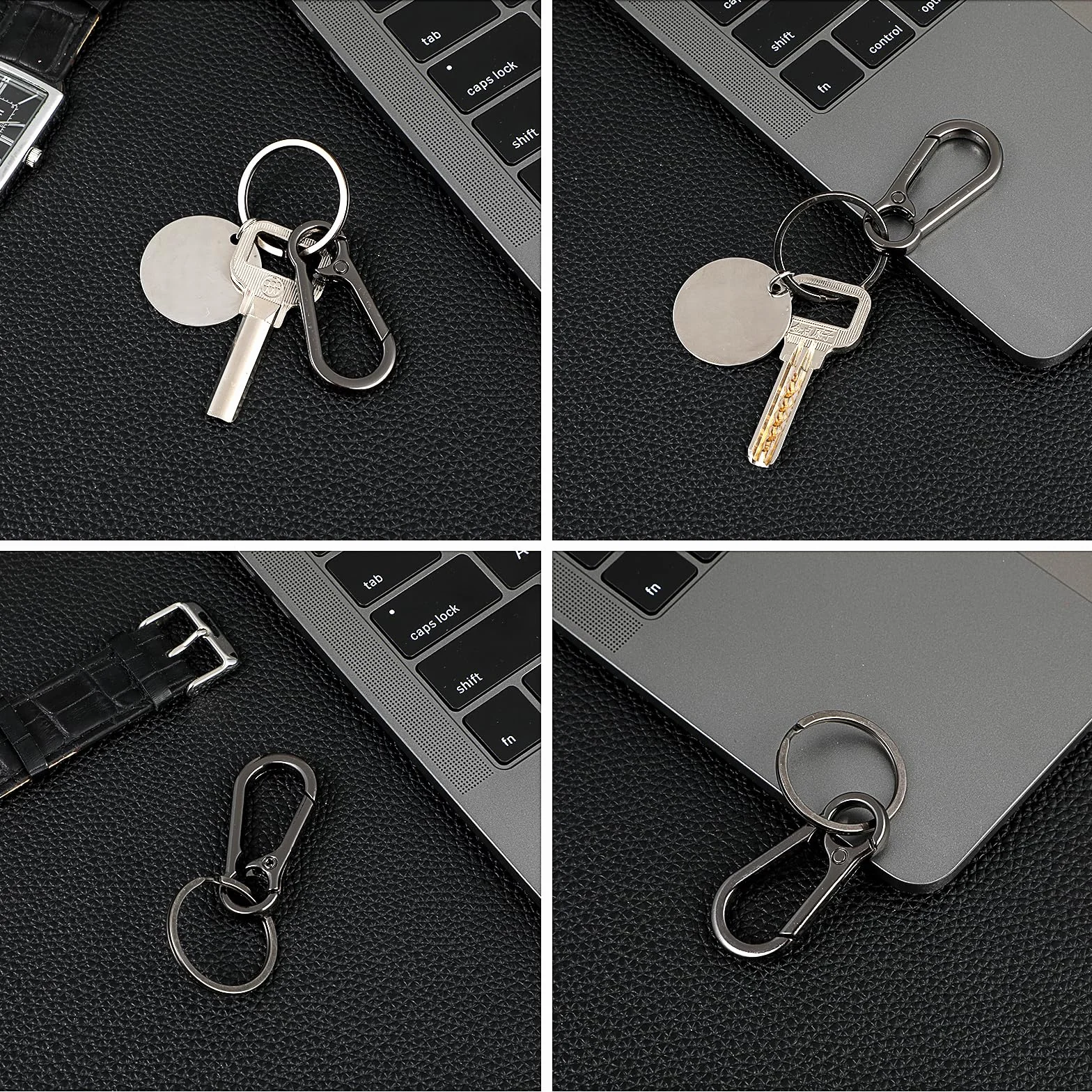 Porte Clés En Métal Robuste Mousqueton Alliage De Zinc Organisateur Crochet Clip Pour Clés