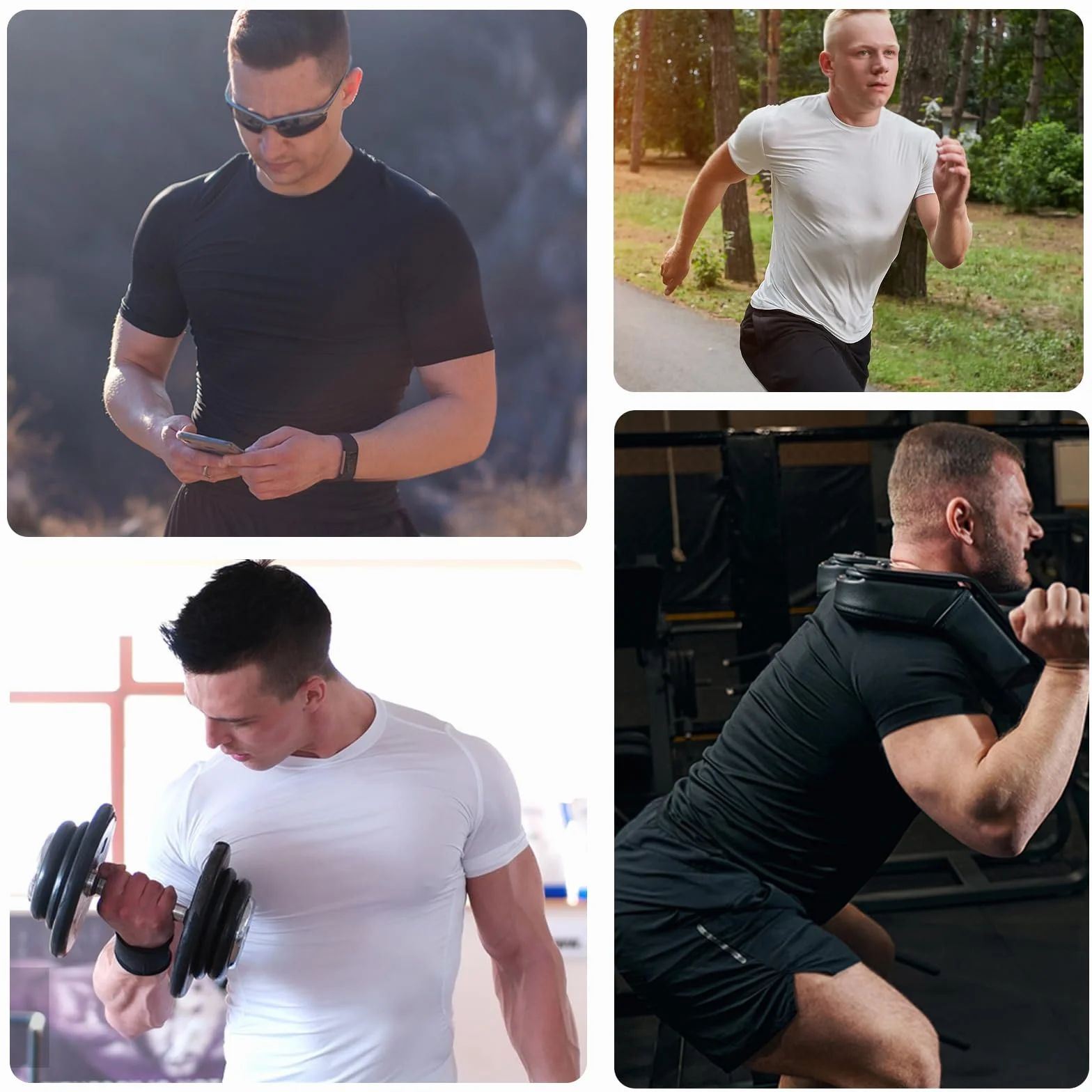 Hommes Compression T-Shirt Manches Courtes Séchage Rapide Vêtements Running Maillot Jogging Couche de Base Athlétique Musculation