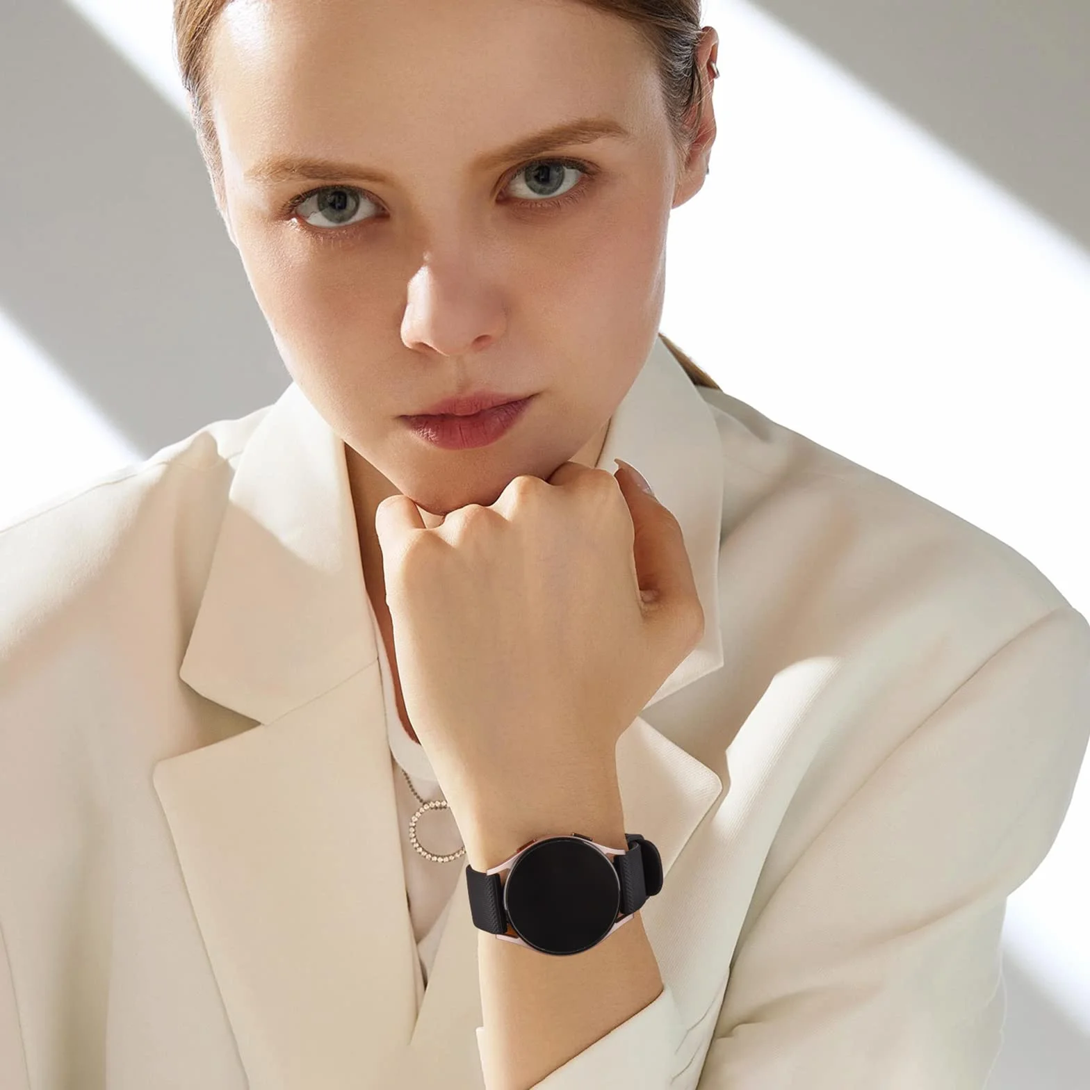 Bracelet de Montre en Silicone 22mm Wanme, Souple Remplacement Dégagement Rapide Boucle Même Couleur Noir