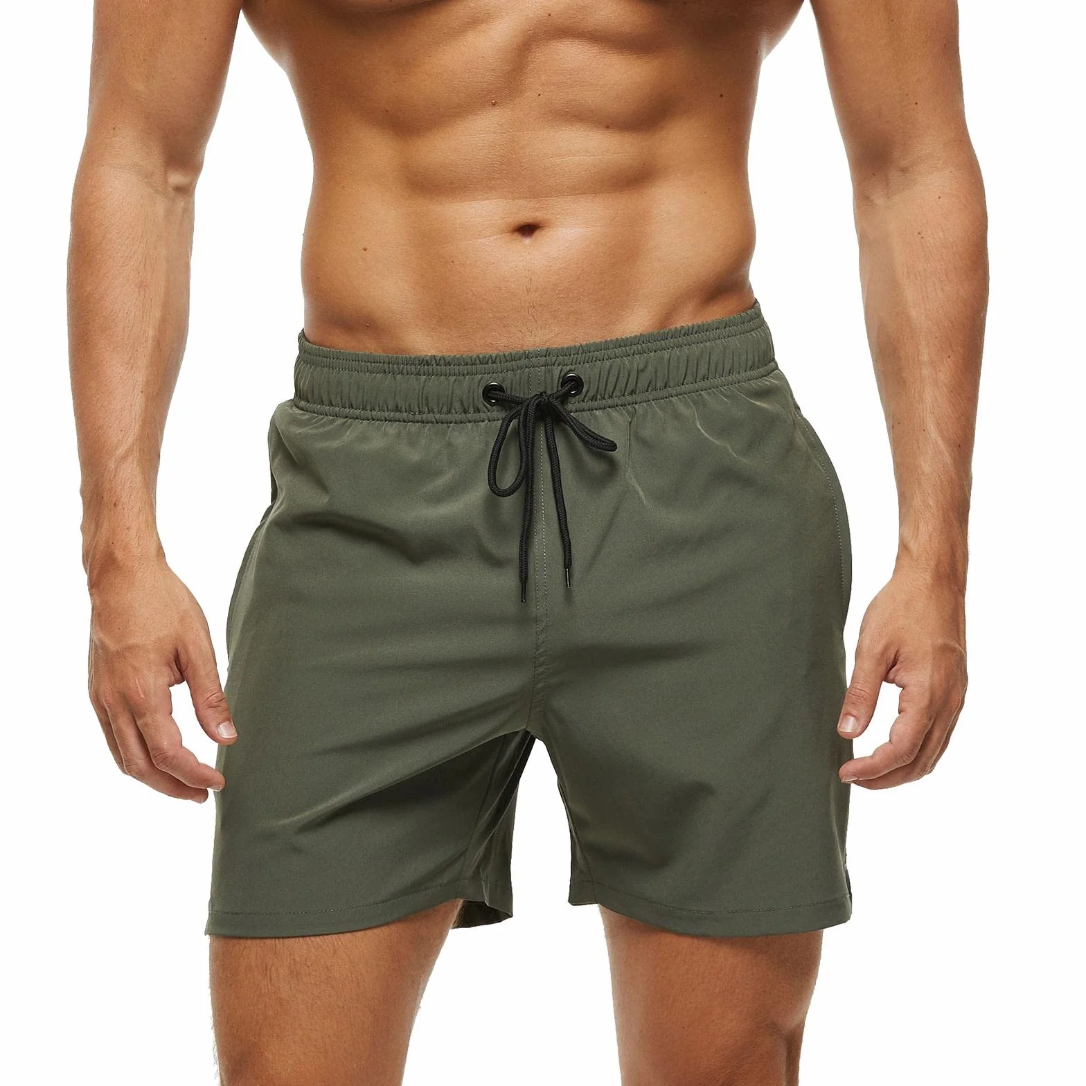 EDOTON Maillot de Bain Homme Poche Zippée Imperméable Séchage Rapide Cordon Serrage Réglable