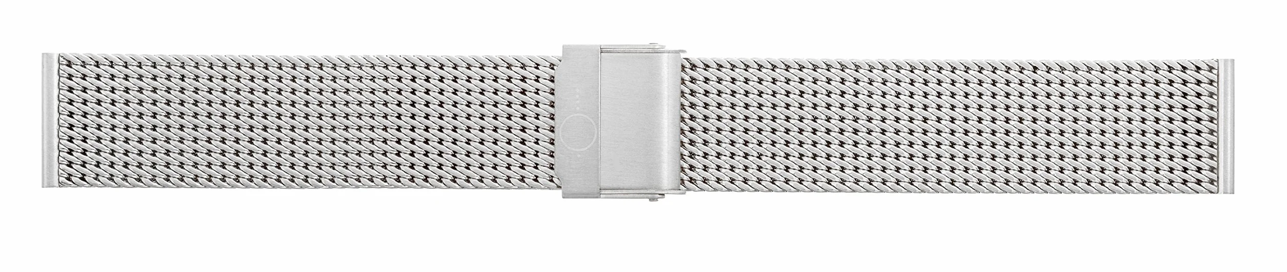 Eichmüller Bracelet montre acier inoxydable Maille milanaise Plaqué or PVD argenté 20mm