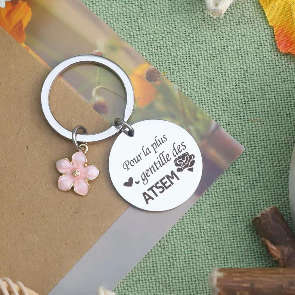Porte Clef Atsem Cadeau Assistante Maternelle Nounou Fin d'Année Creche Noel