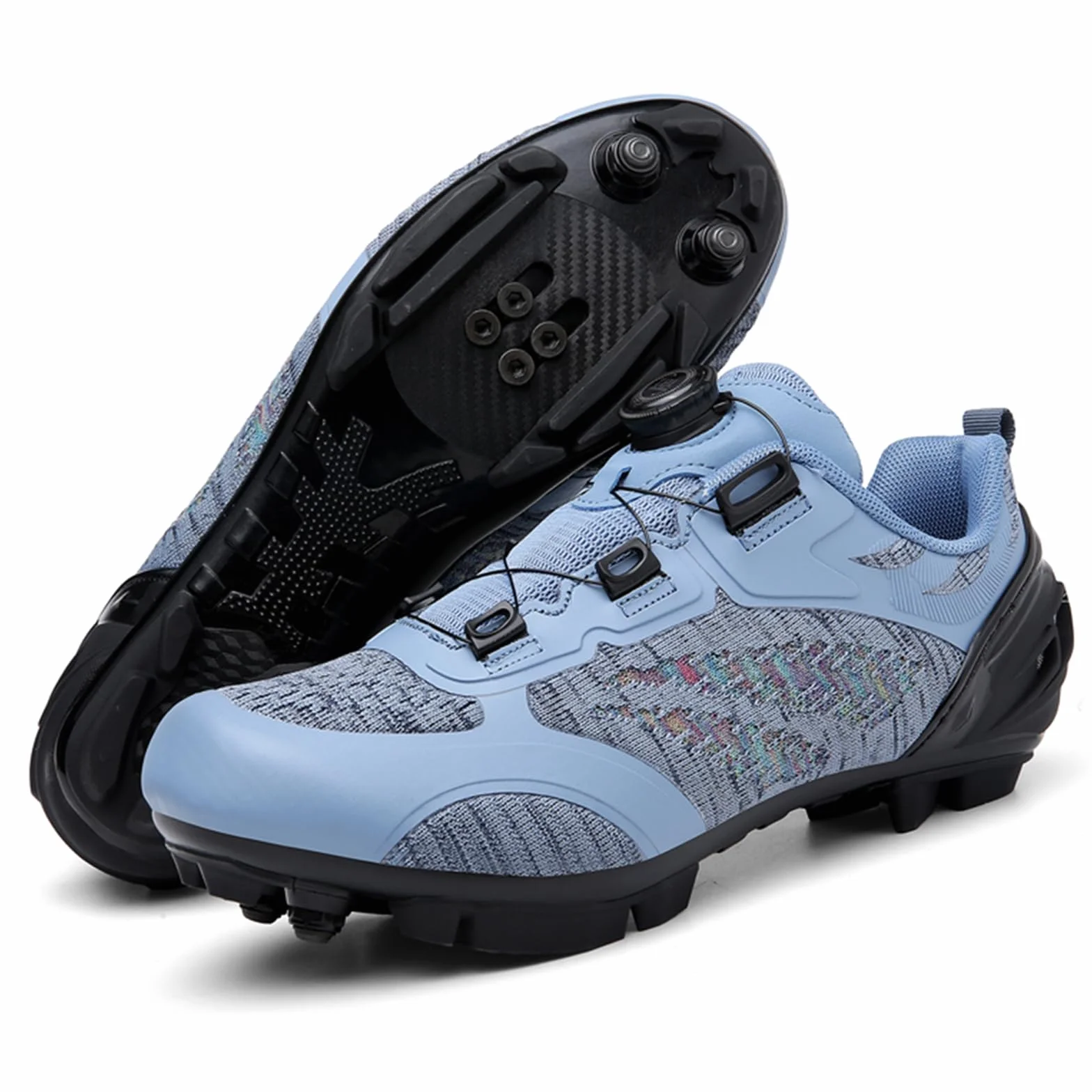 Chaussures de Vélo MTB pour Femmes Chaussures de Course SPD avec Laçage Rapide