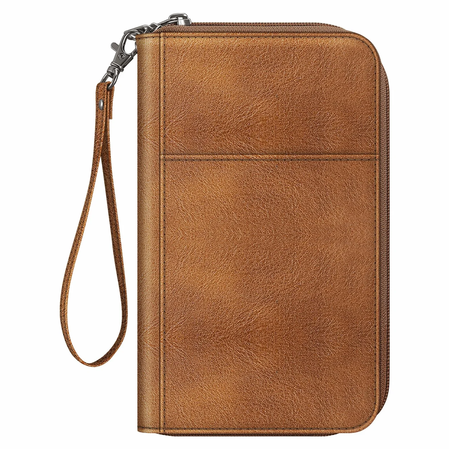 FINTIE Portefeuille Passeport Familial avec 5 Emplacements, Pochette Organisateur RFID, Marron
